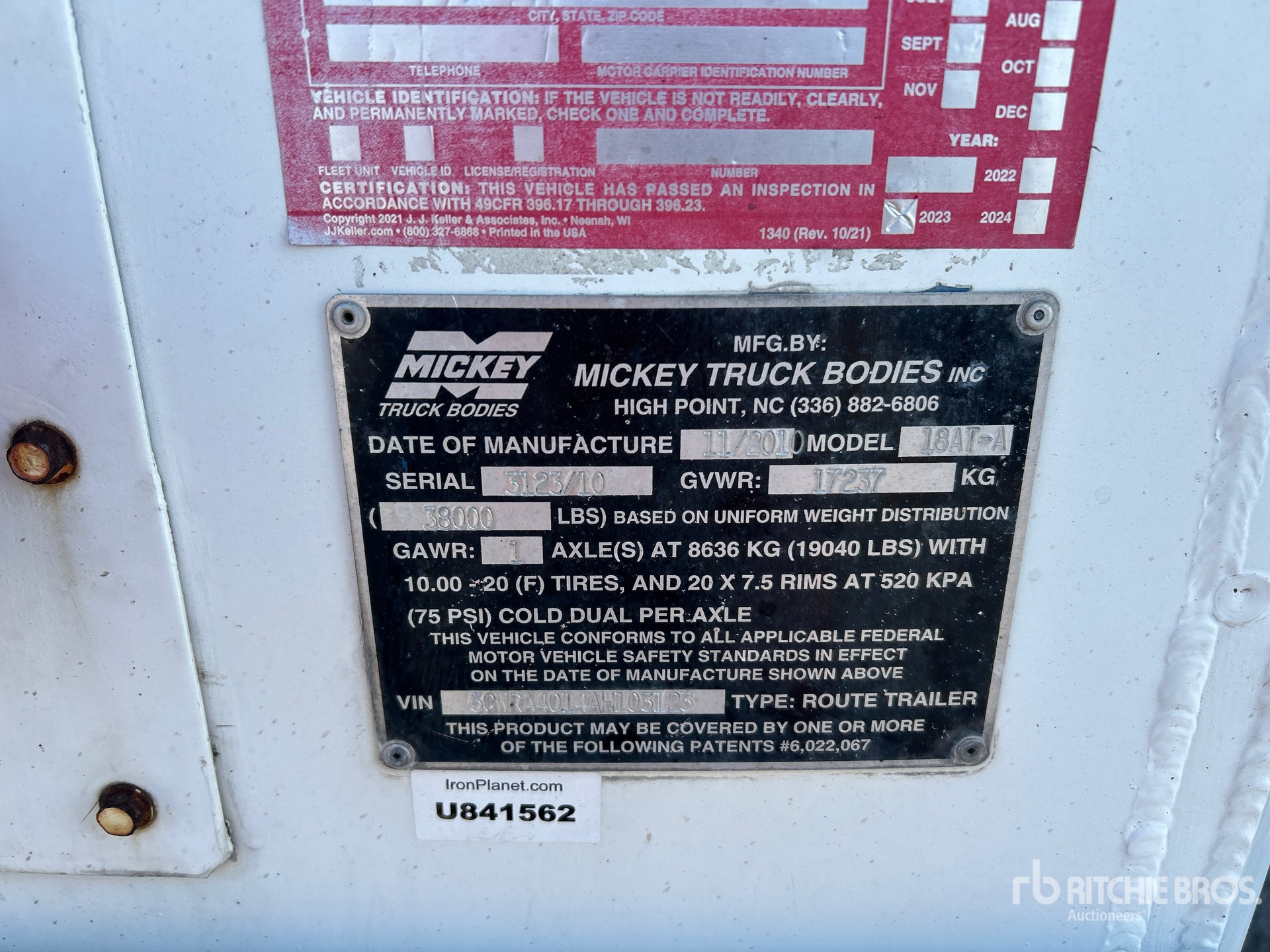General Appearance with Serial Number / VIN