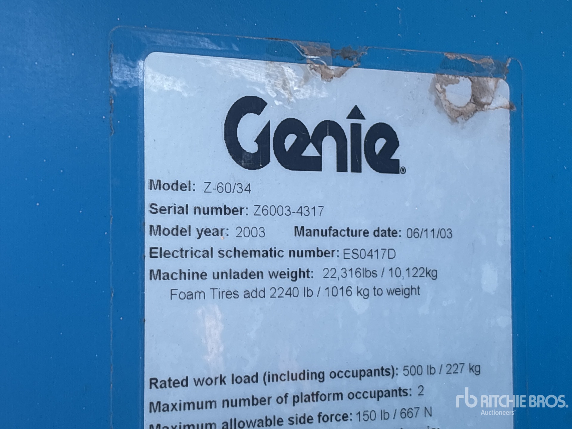 General Appearance with Serial Number / VIN