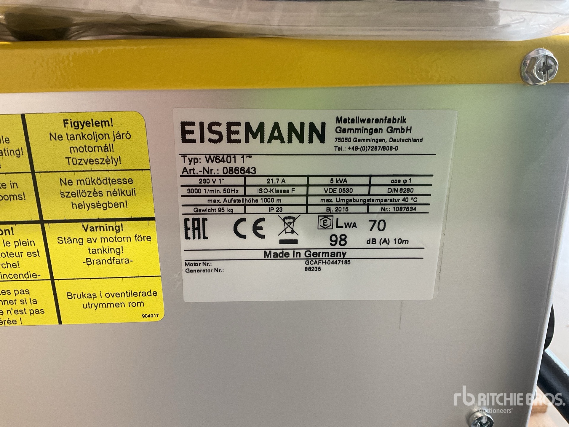 General Appearance with Serial Number / VIN