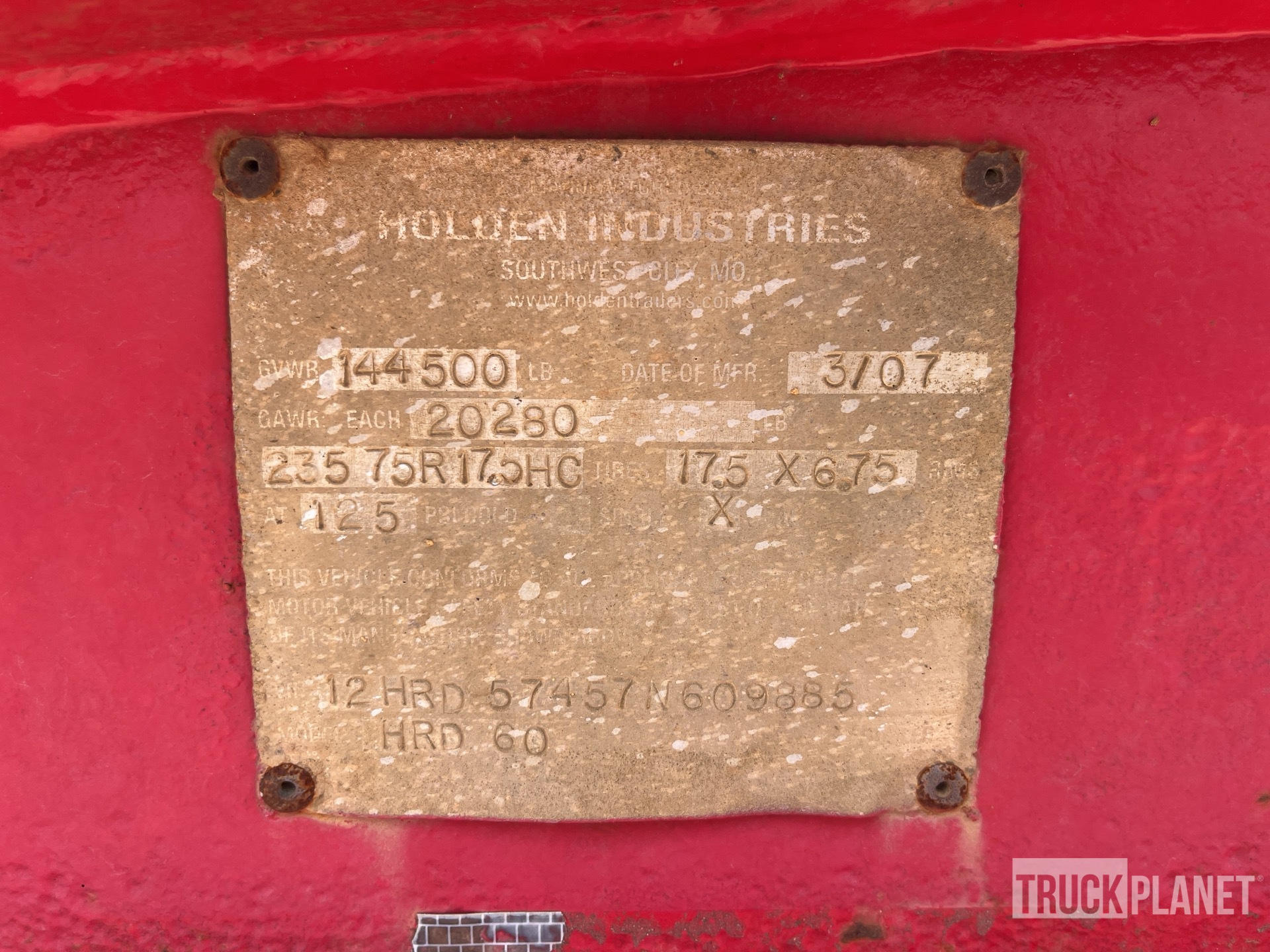 General Appearance with Serial Number / VIN