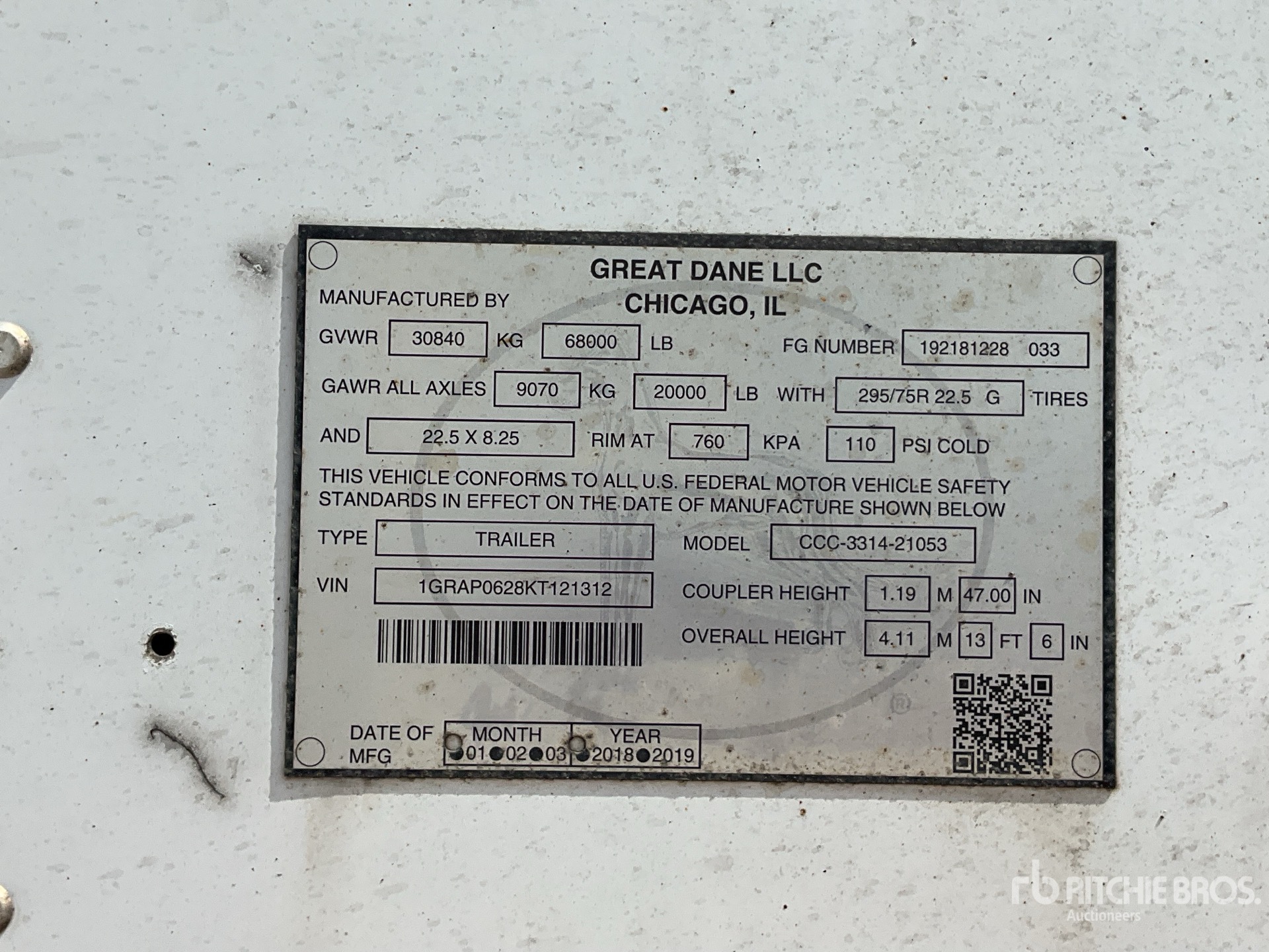 General Appearance with Serial Number / VIN