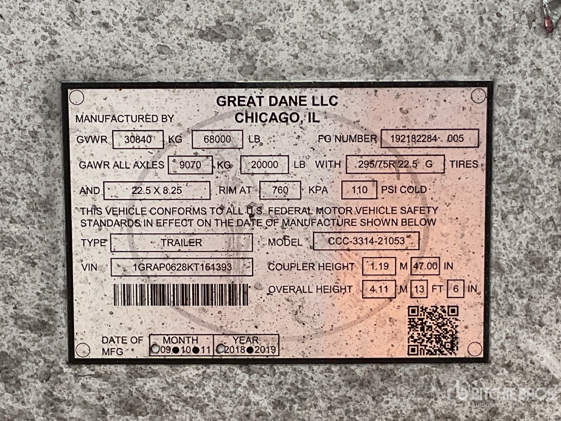General Appearance with Serial Number / VIN