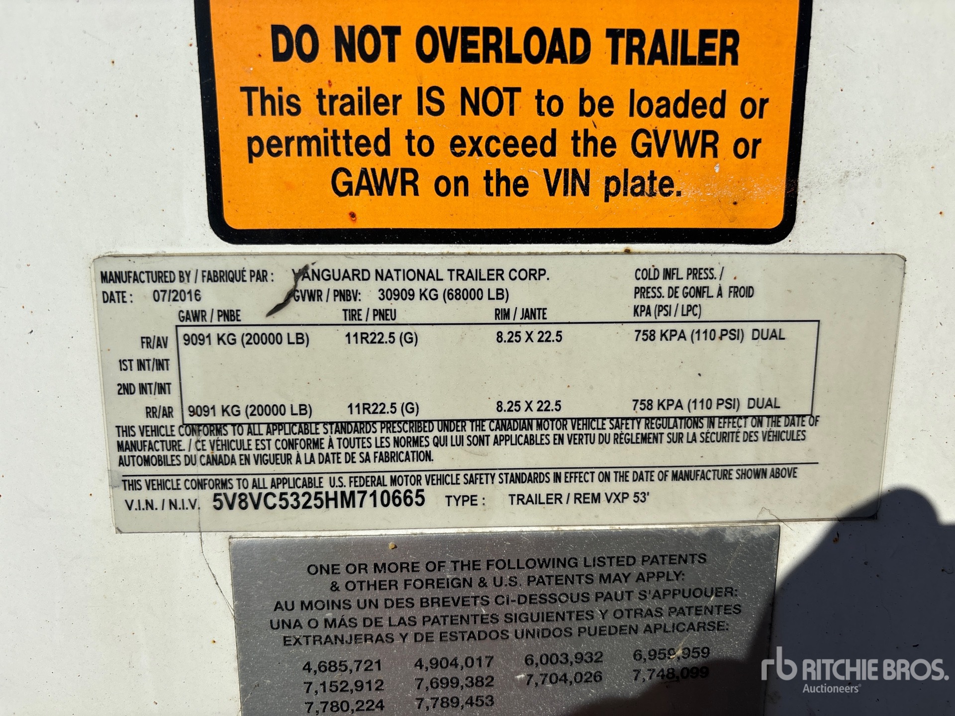 General Appearance with Serial Number / VIN