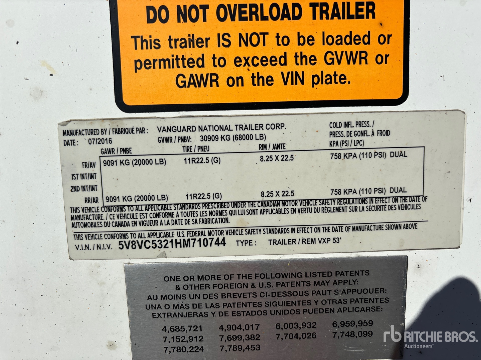 General Appearance with Serial Number / VIN