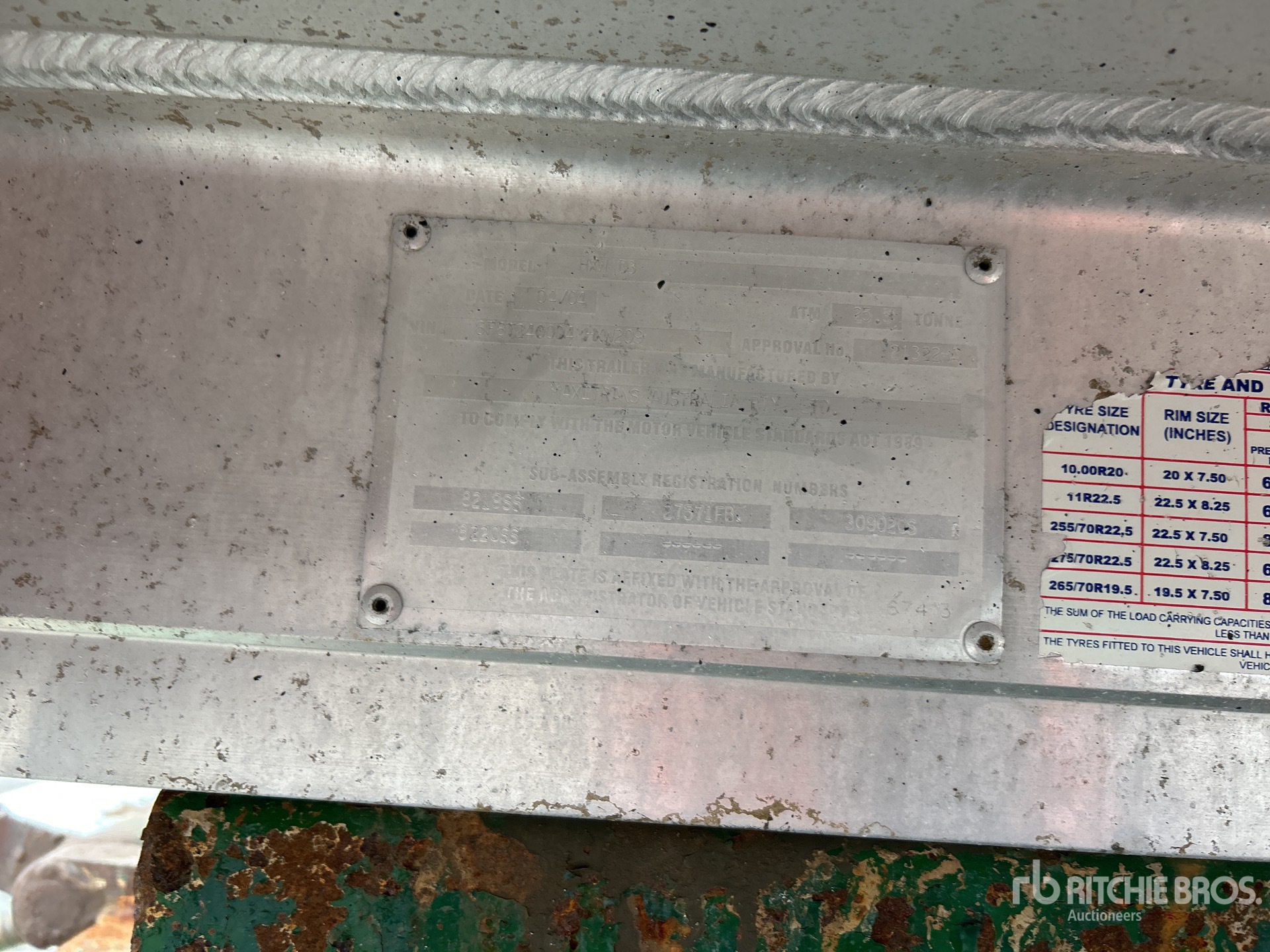 General Appearance with Serial Number / VIN