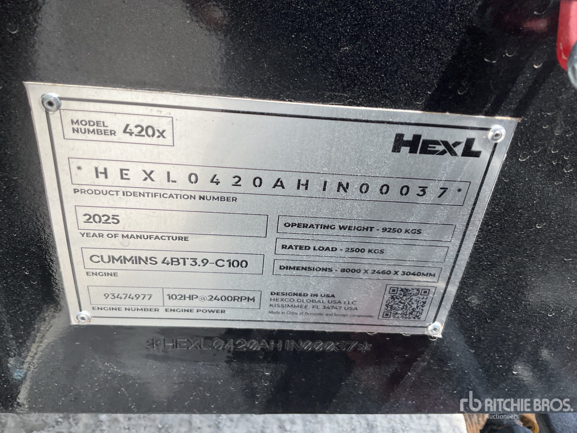 General Appearance with Serial Number / VIN
