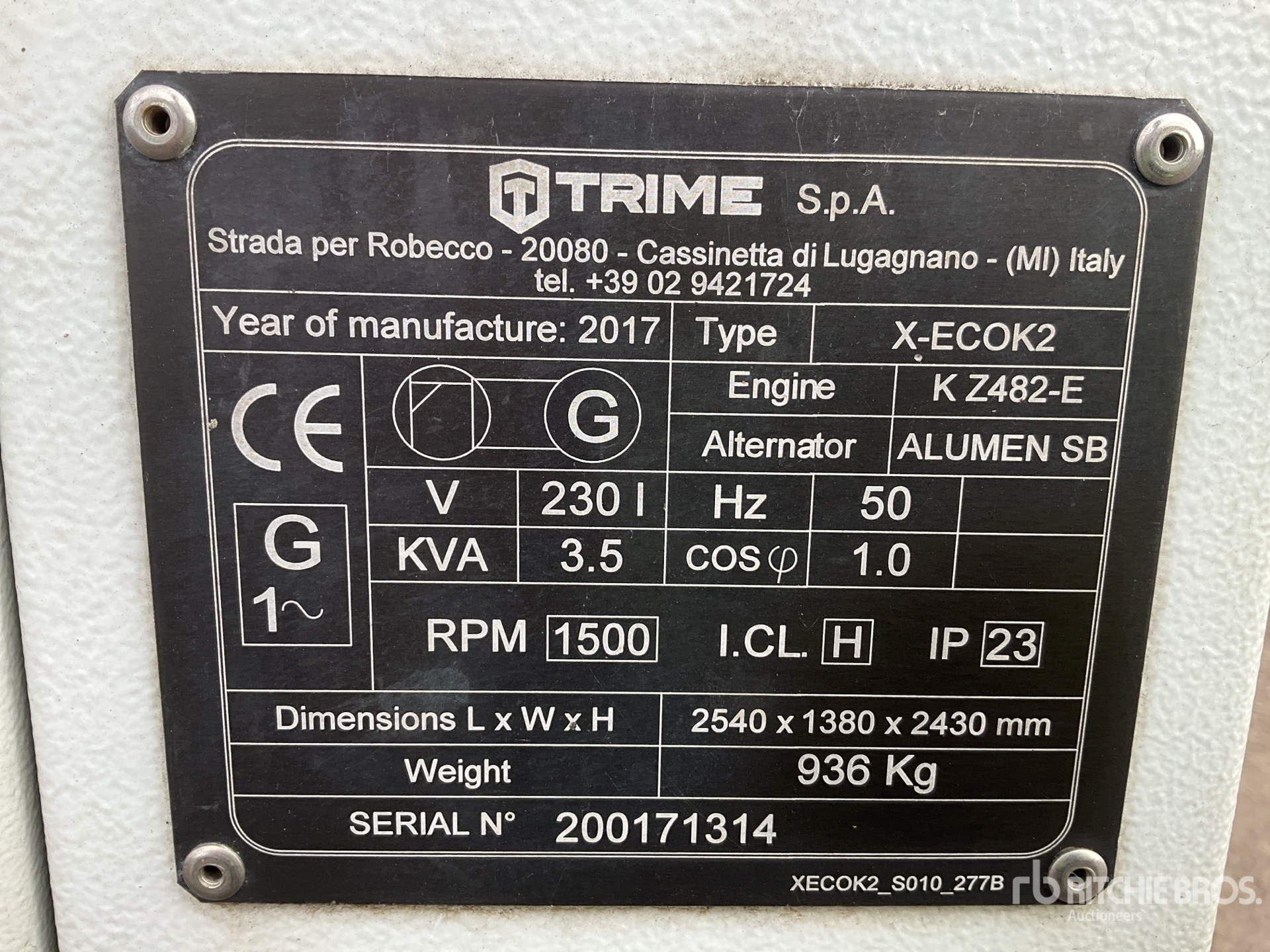 General Appearance with Serial Number / VIN