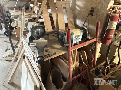 Fan, Stool, Vice, Banding Machine & Bench Grinders