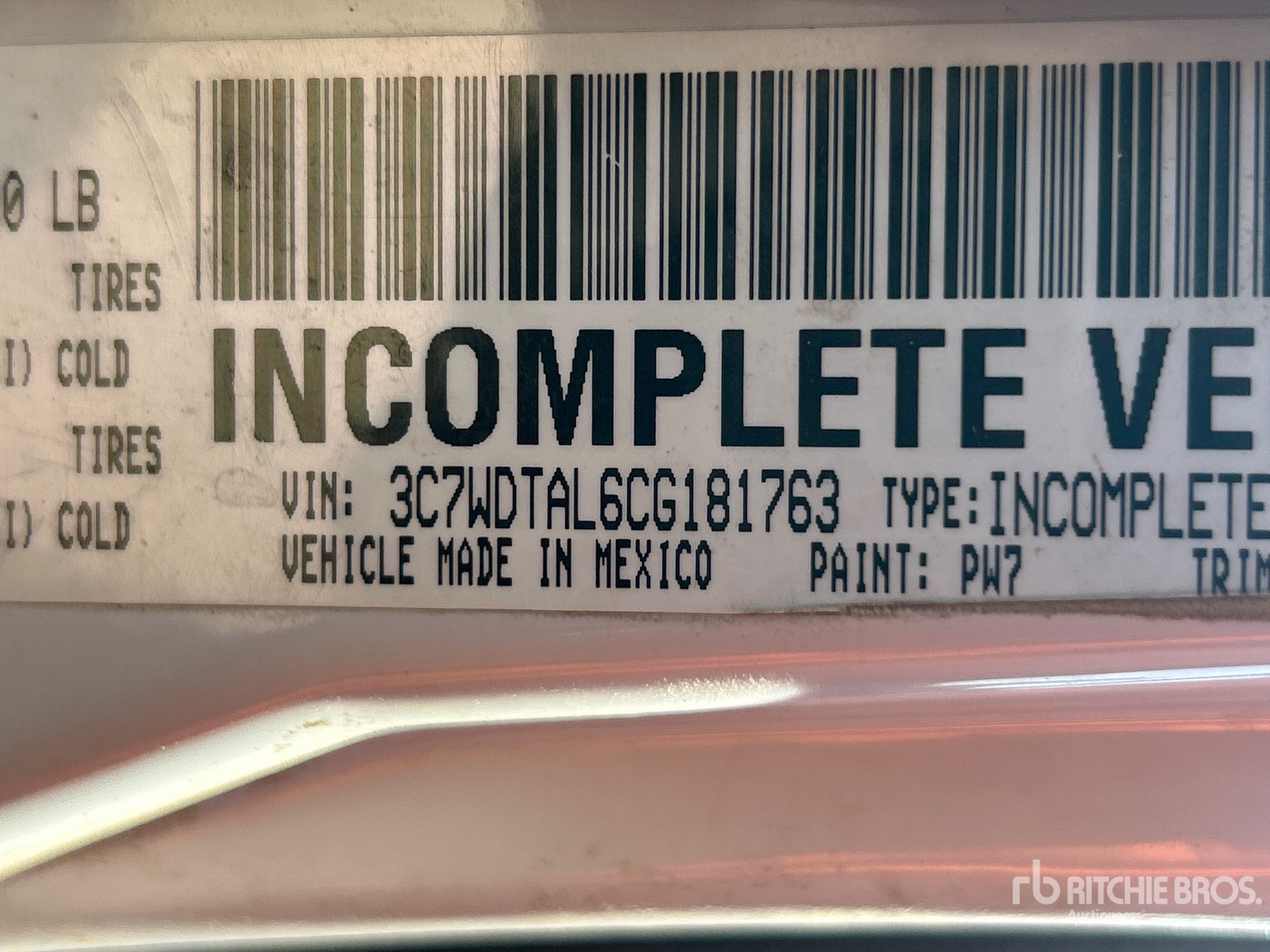 General Appearance with Serial Number / VIN