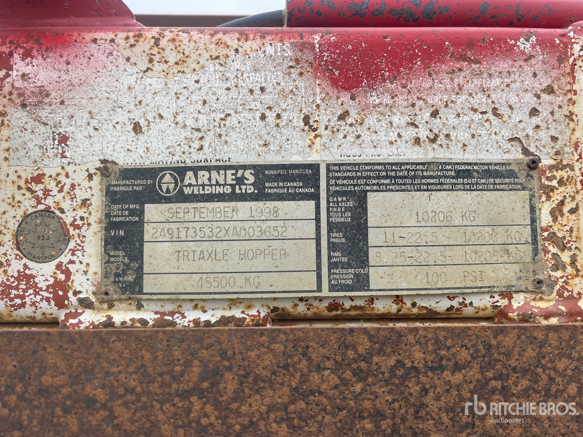 General Appearance with Serial Number / VIN