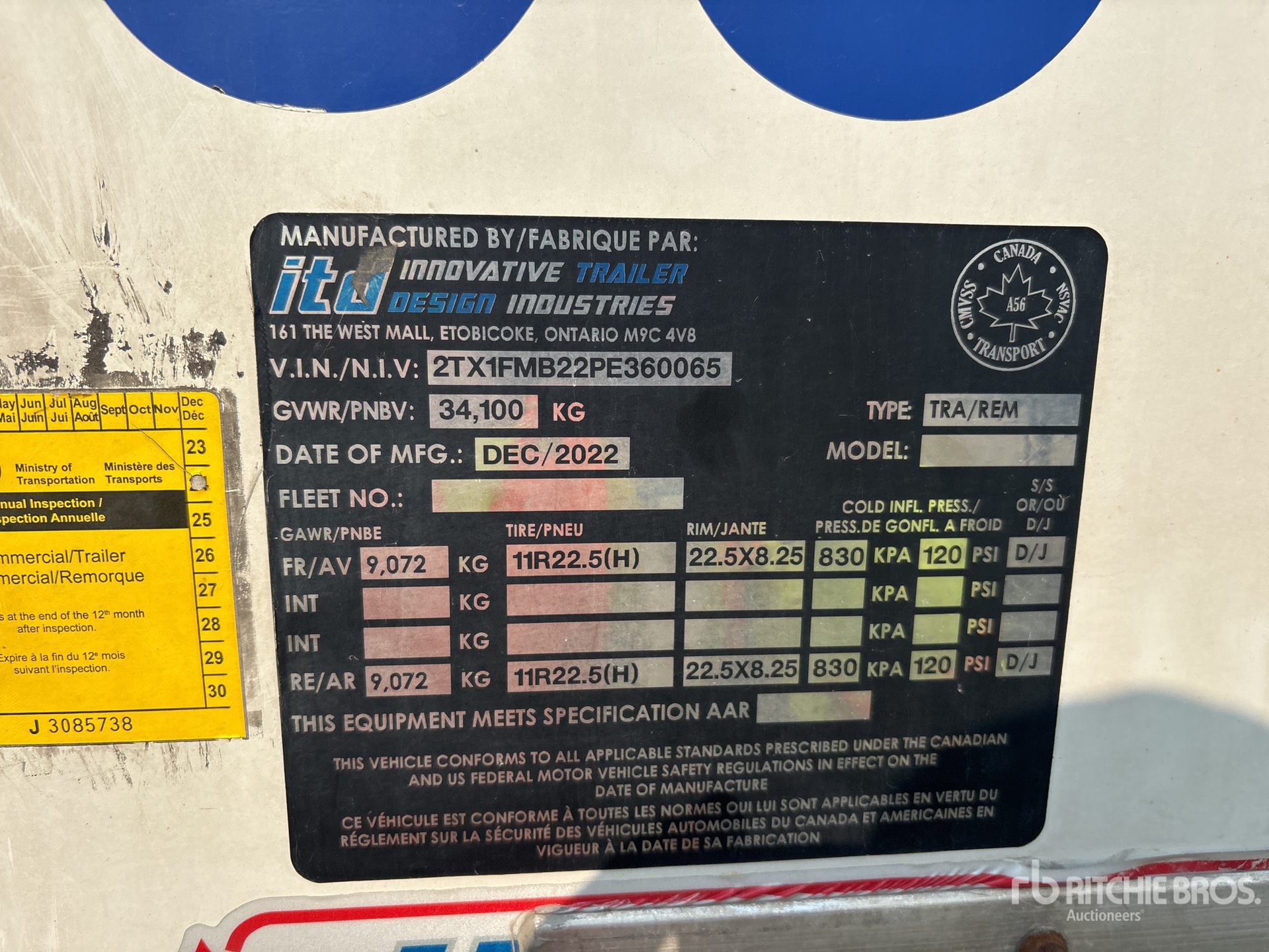 General Appearance with Serial Number / VIN