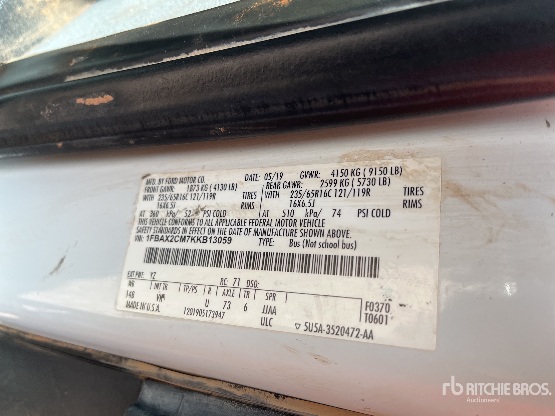General Appearance with Serial Number / VIN