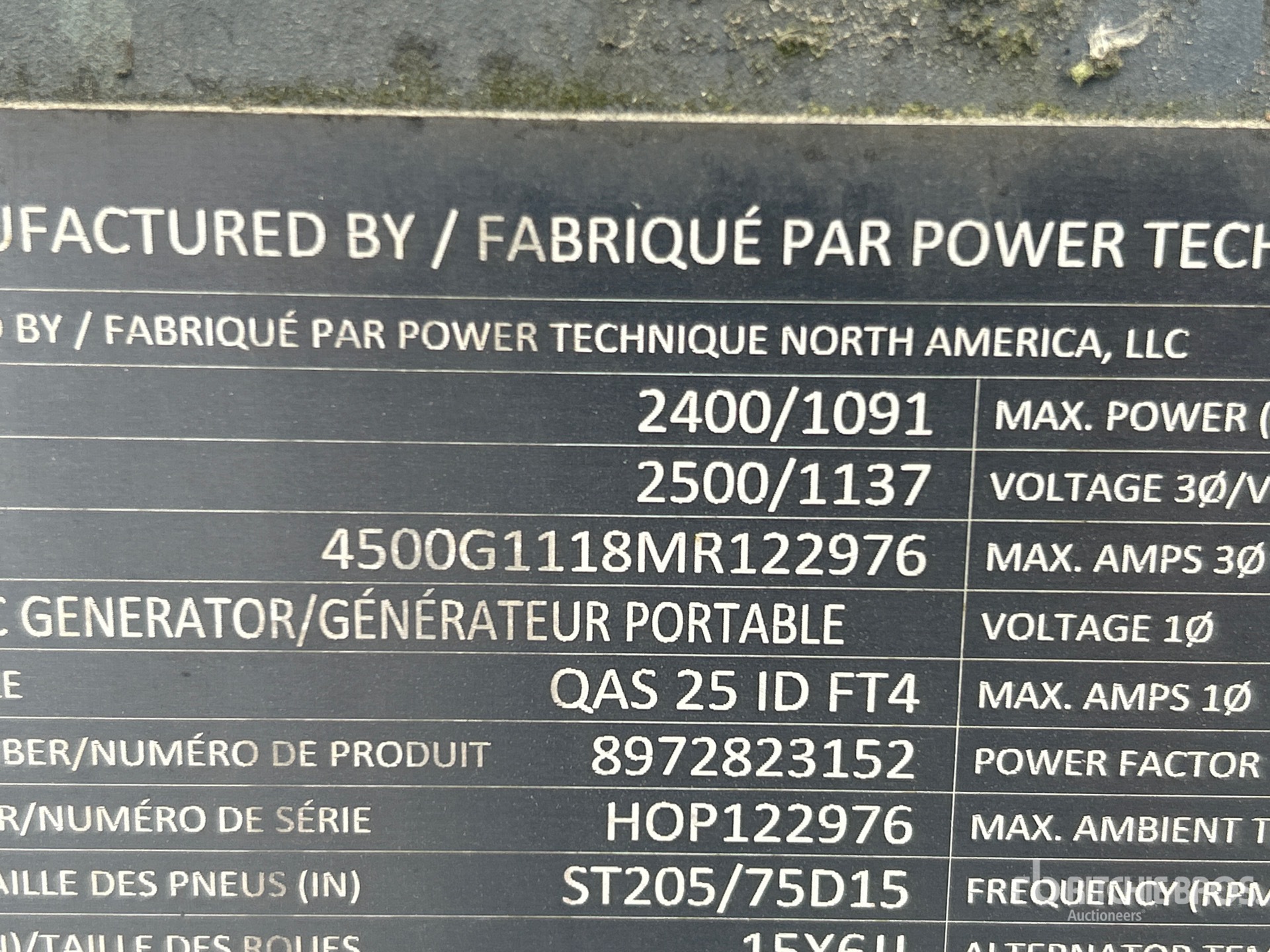 General Appearance with Serial Number / VIN