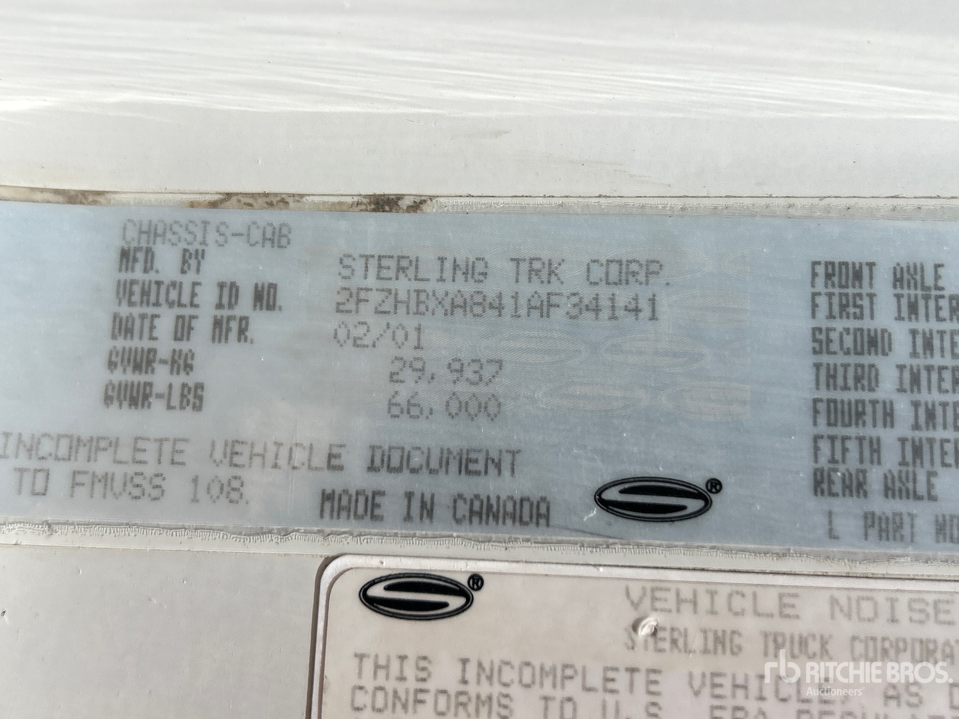 General Appearance with Serial Number / VIN