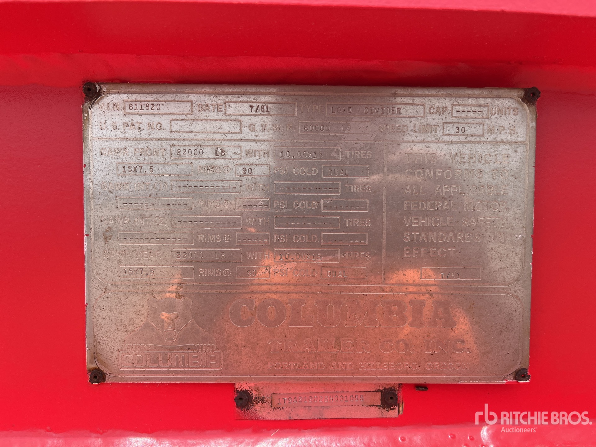 General Appearance with Serial Number / VIN