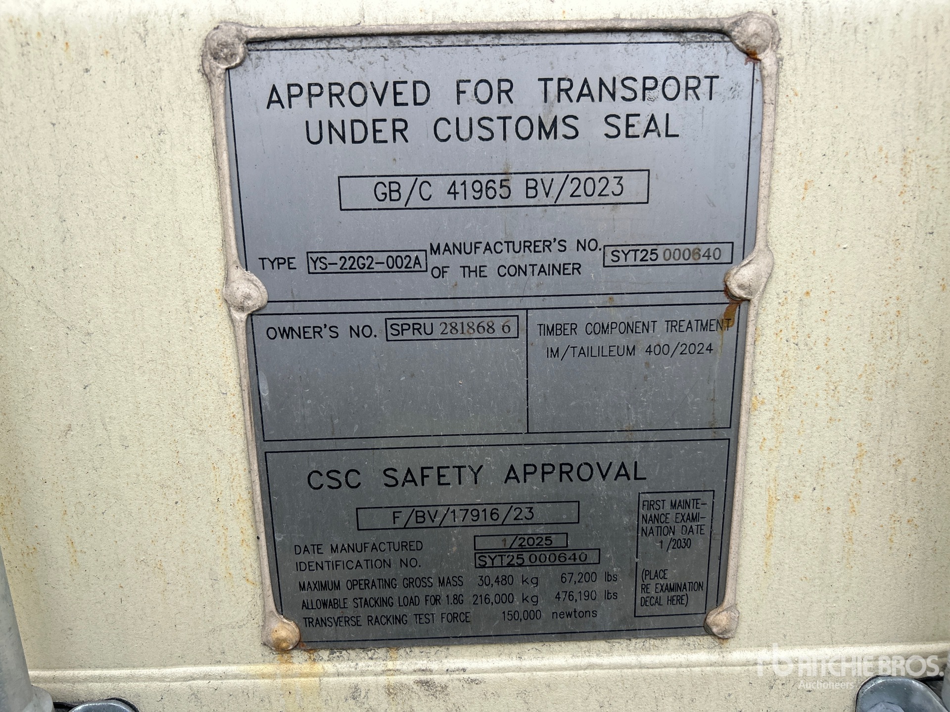 General Appearance with Serial Number / VIN