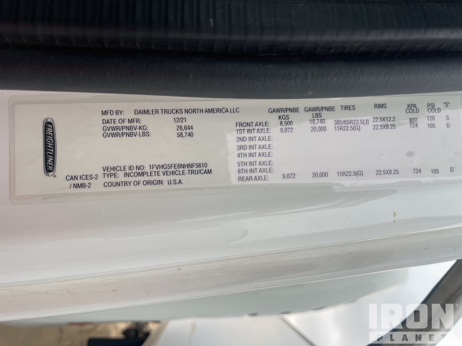 General Appearance with Serial Number / VIN