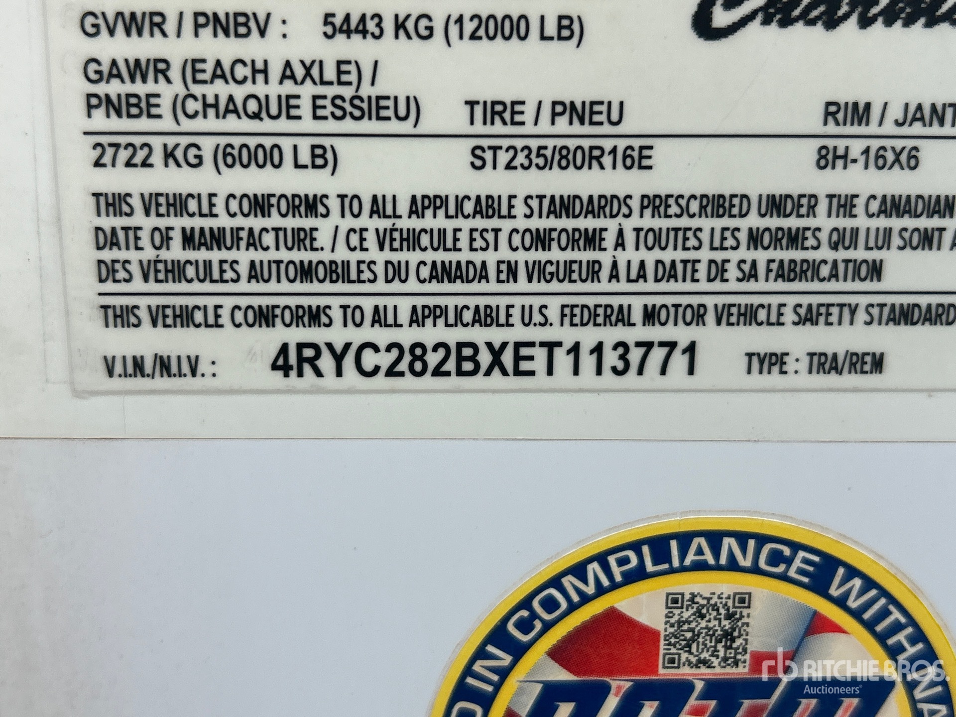General Appearance with Serial Number / VIN