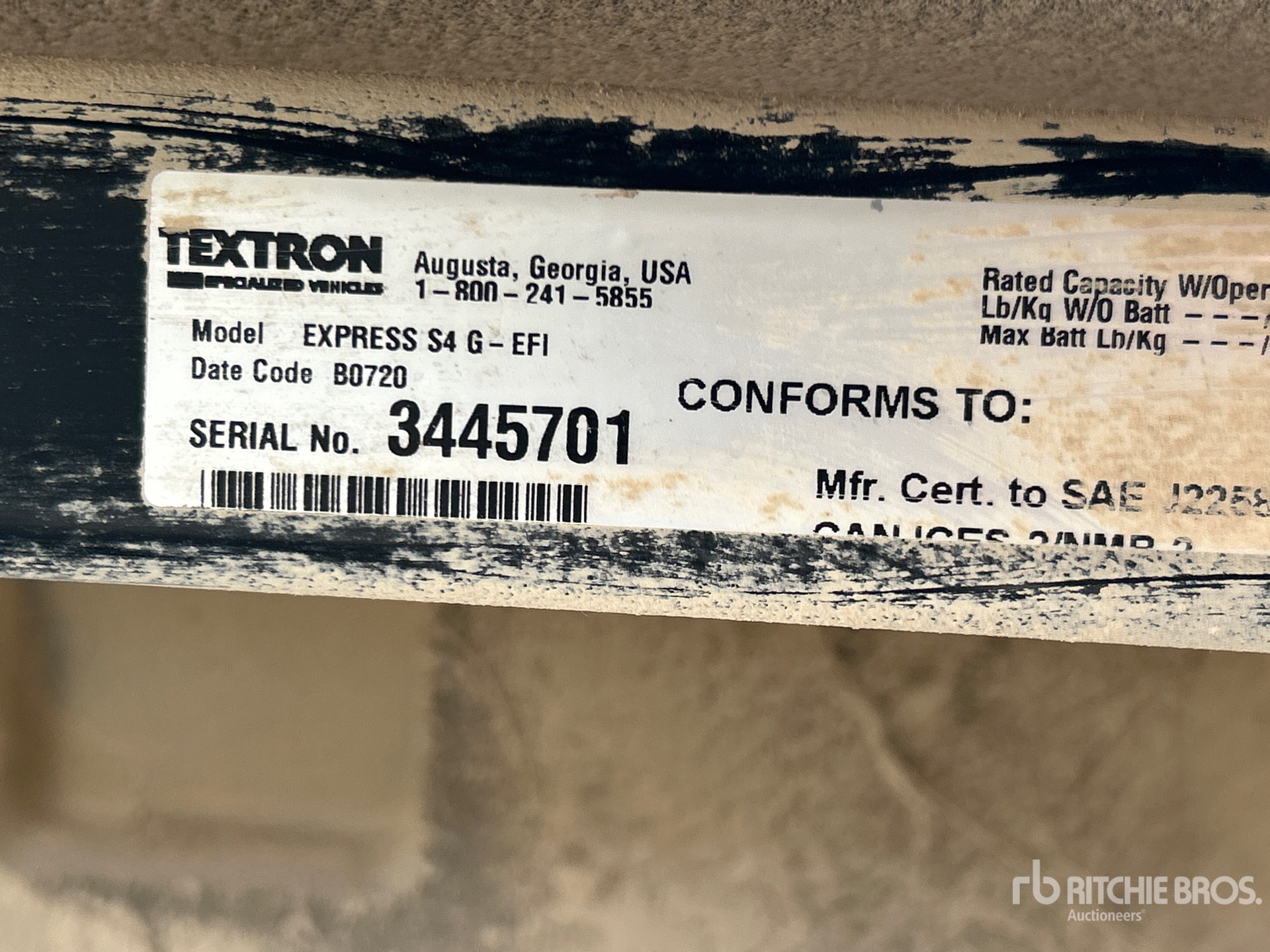 General Appearance with Serial Number / VIN