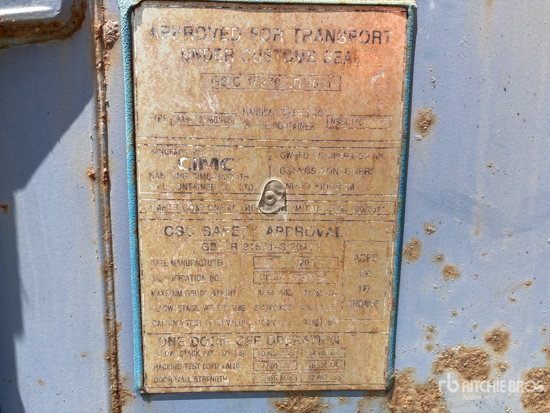 General Appearance with Serial Number / VIN