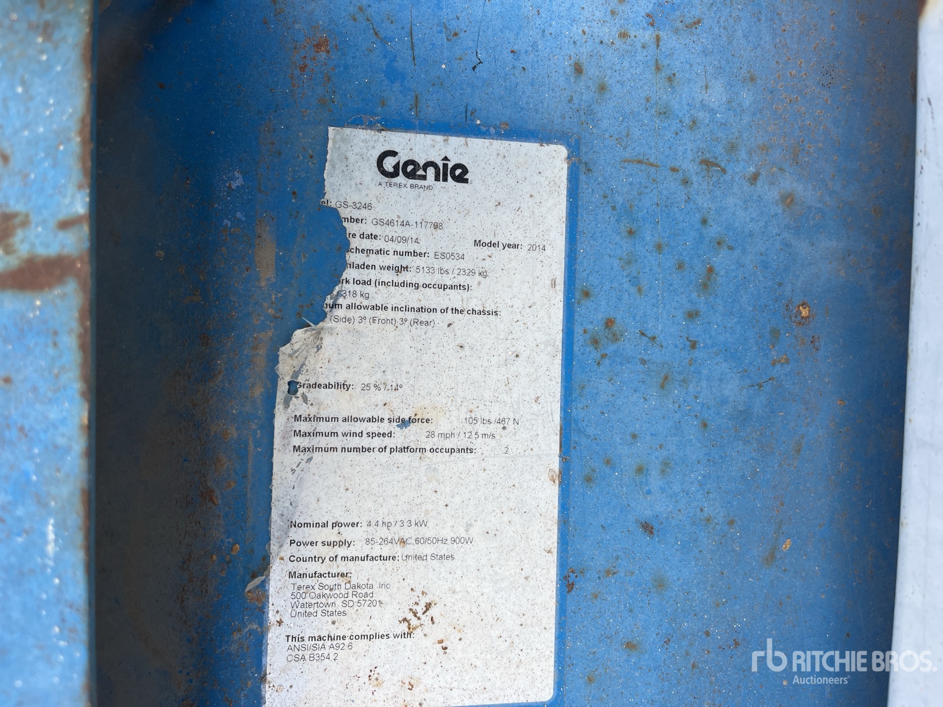 General Appearance with Serial Number / VIN