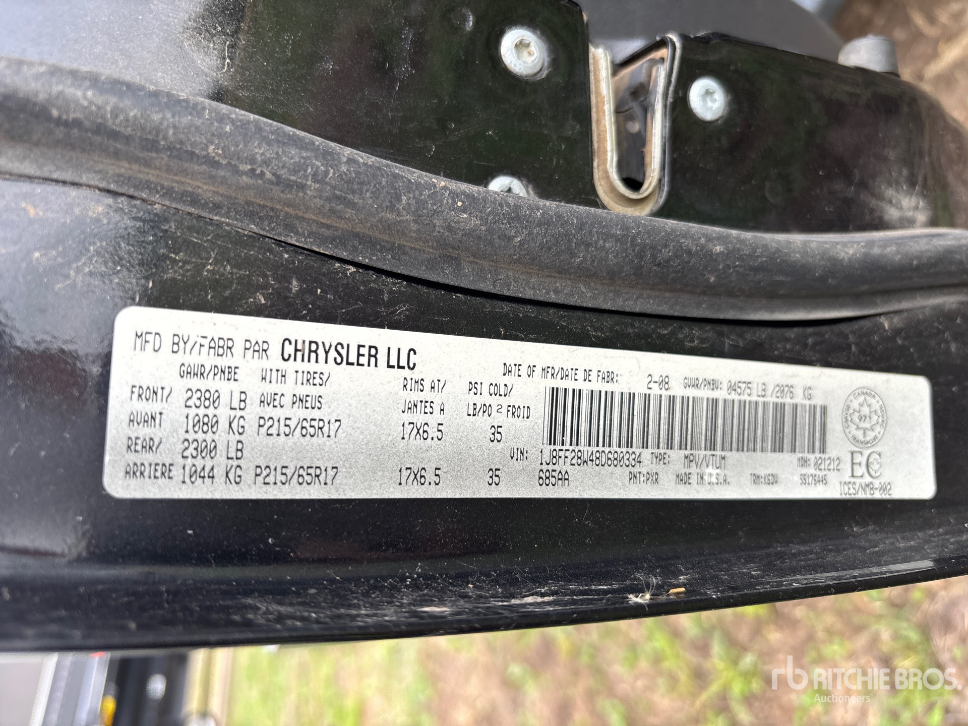 General Appearance with Serial Number / VIN