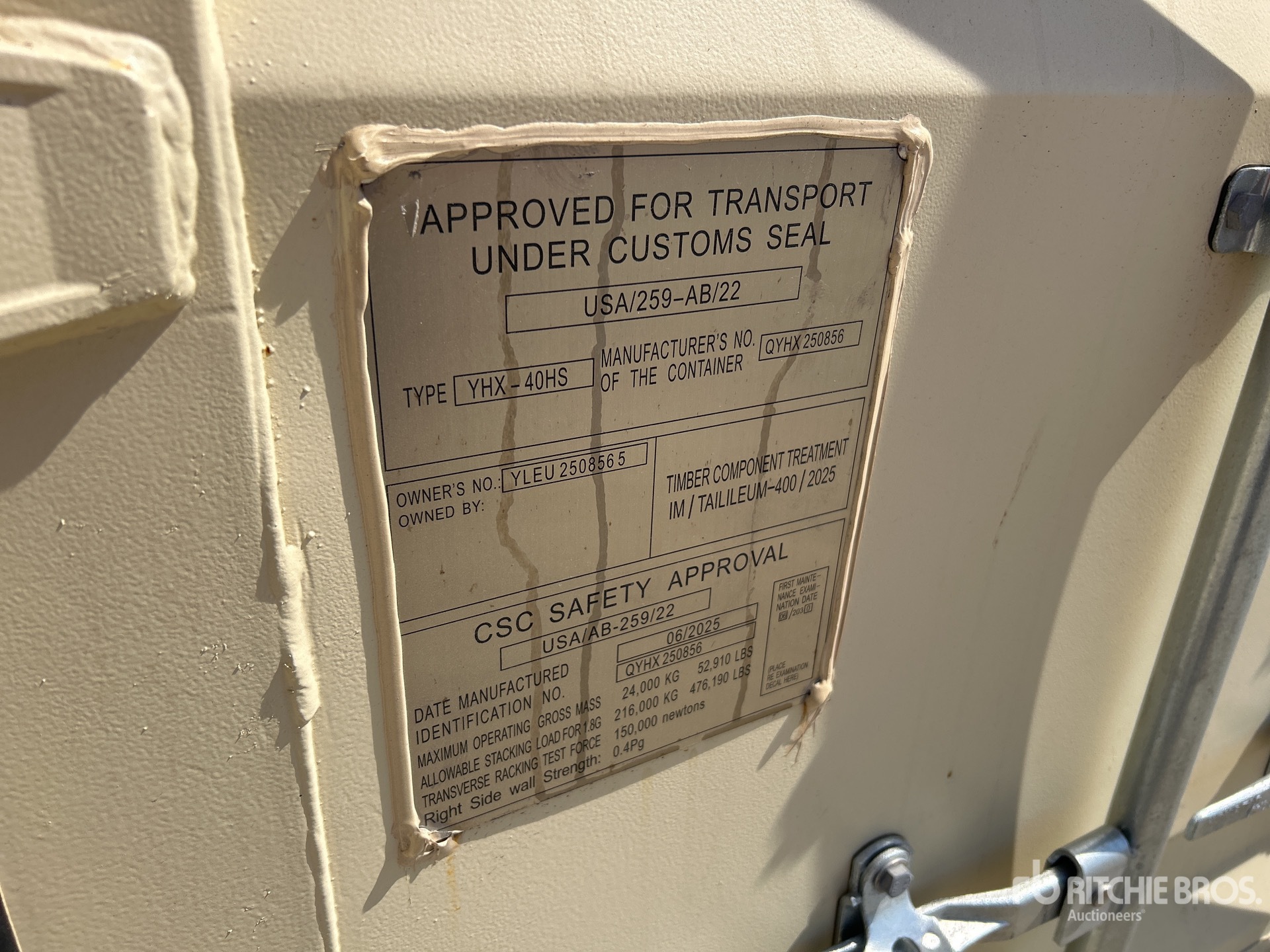 General Appearance with Serial Number / VIN