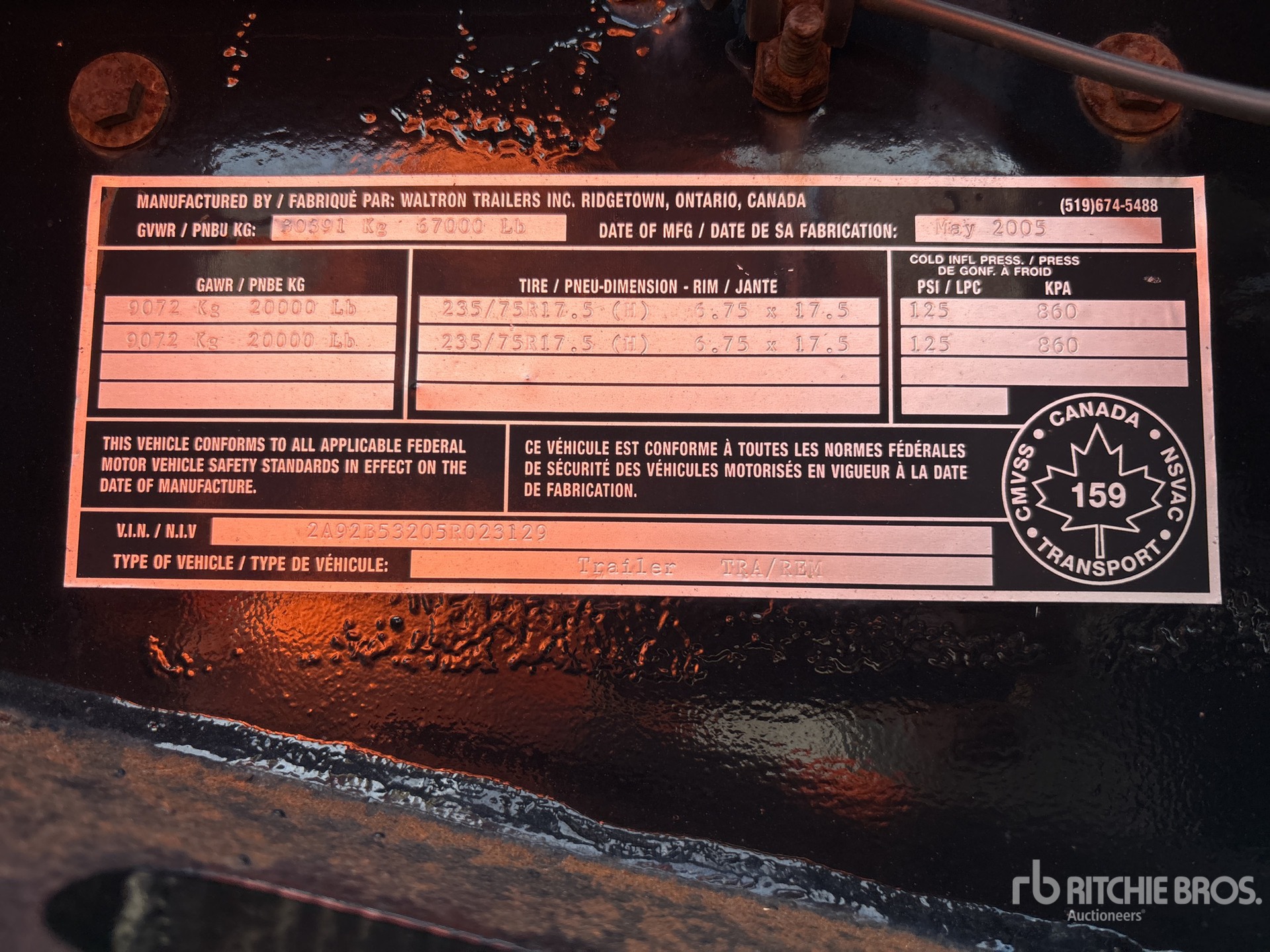 General Appearance with Numéro de série/Numéro d'identification du véhicule automobile