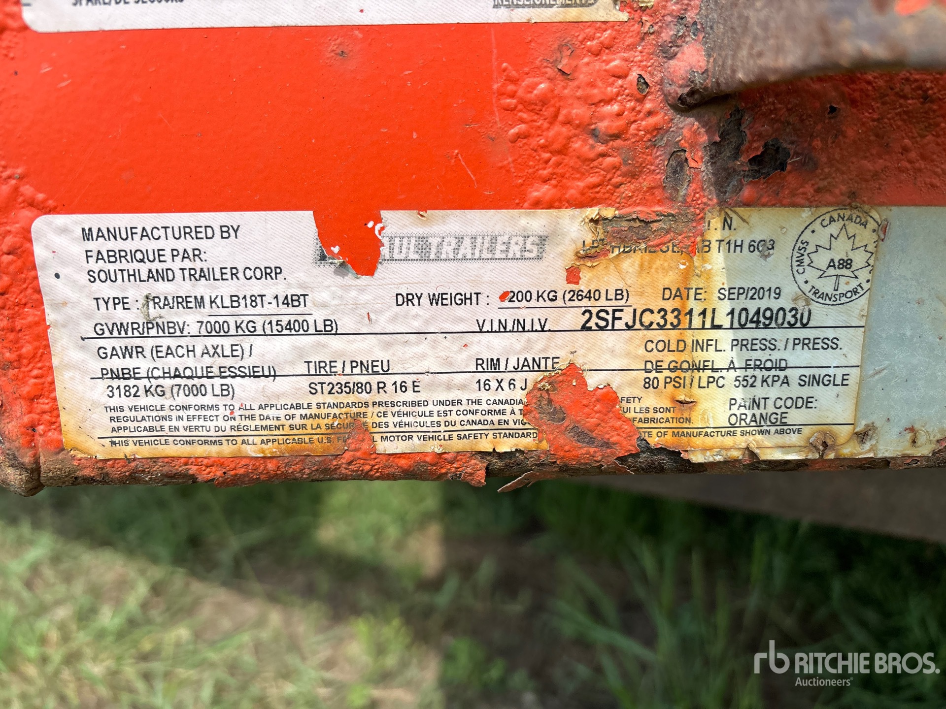 General Appearance with Serial Number / VIN