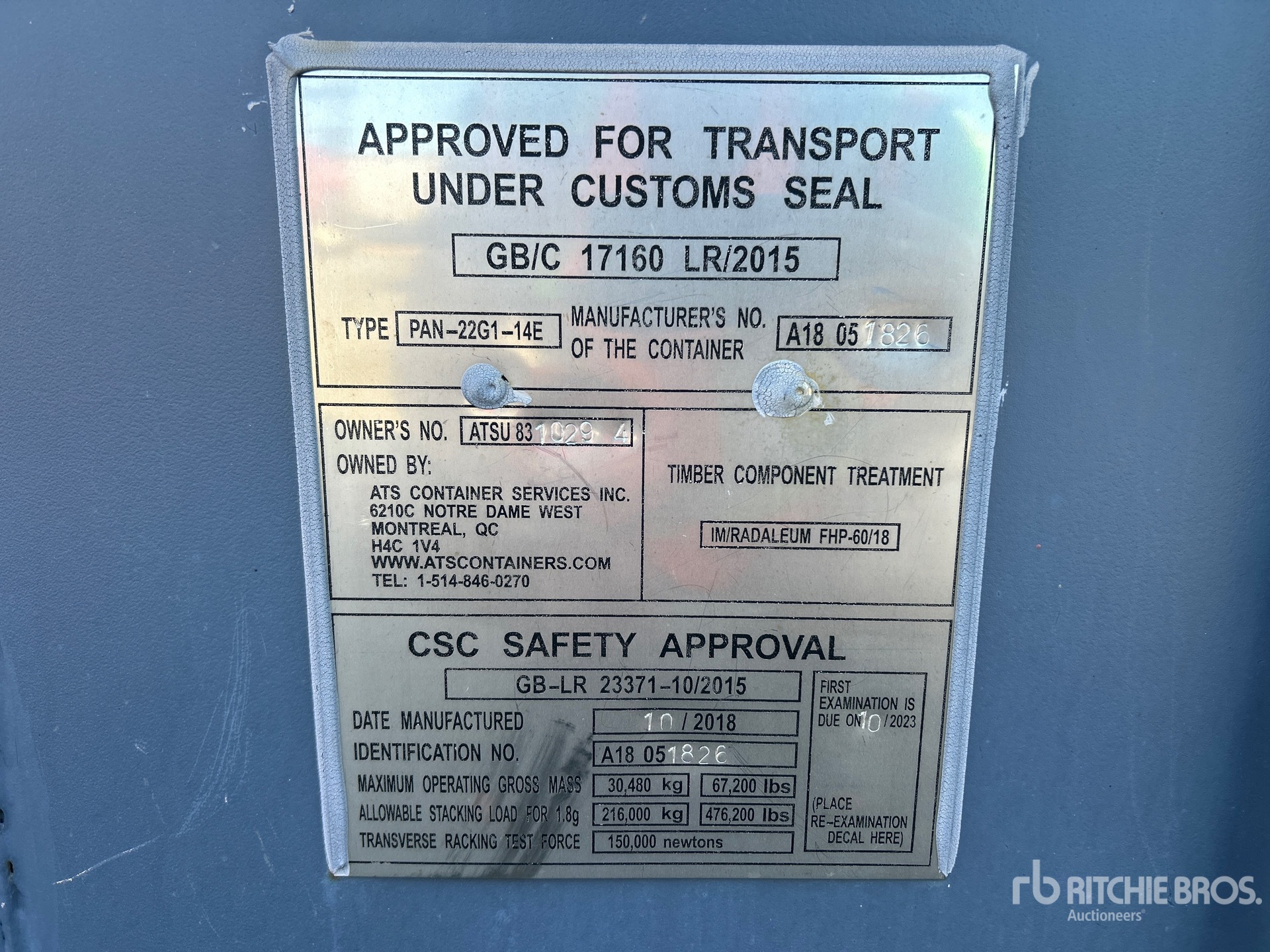 General Appearance with Serial Number / VIN