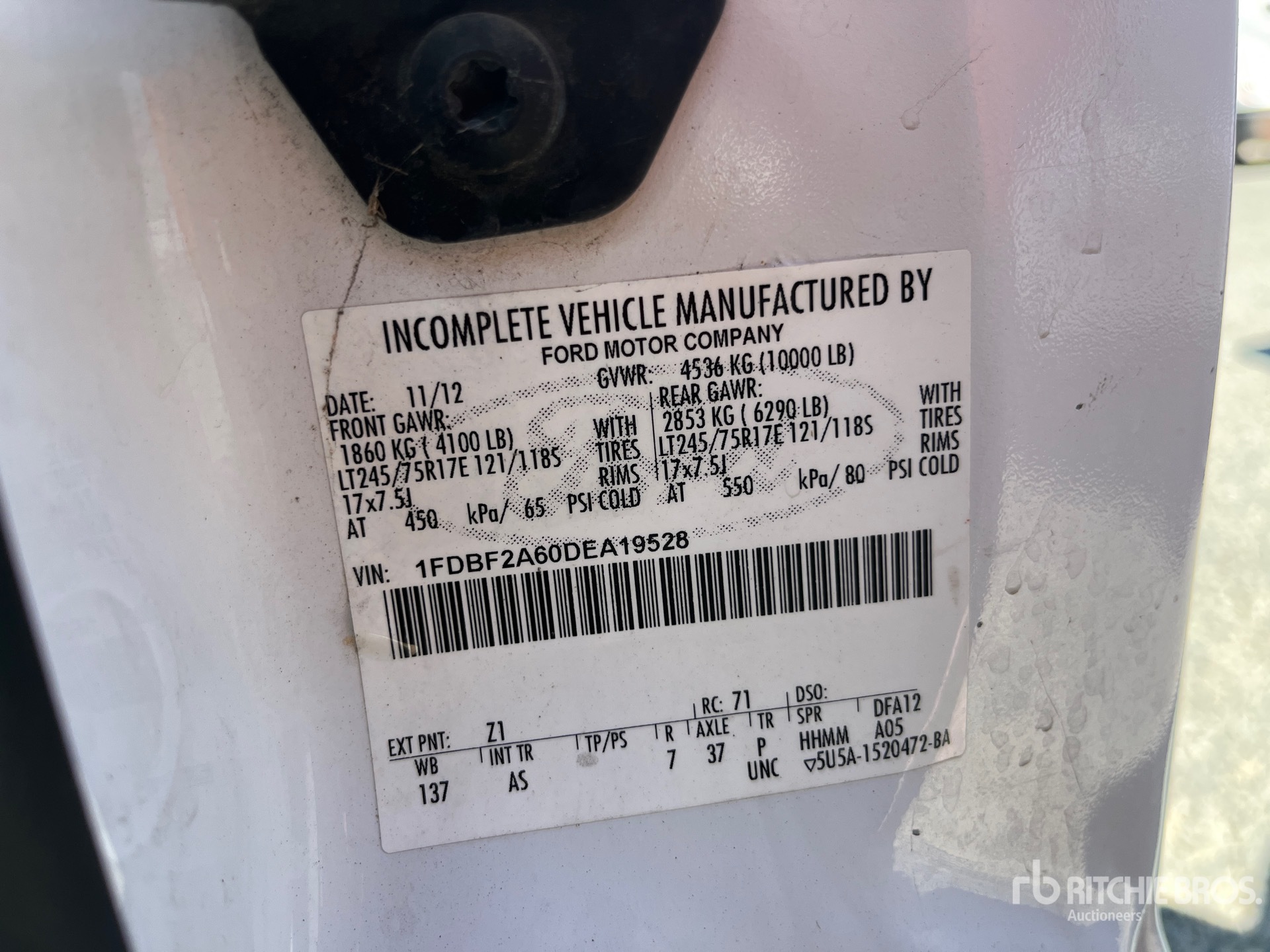 General Appearance with Serial Number / VIN
