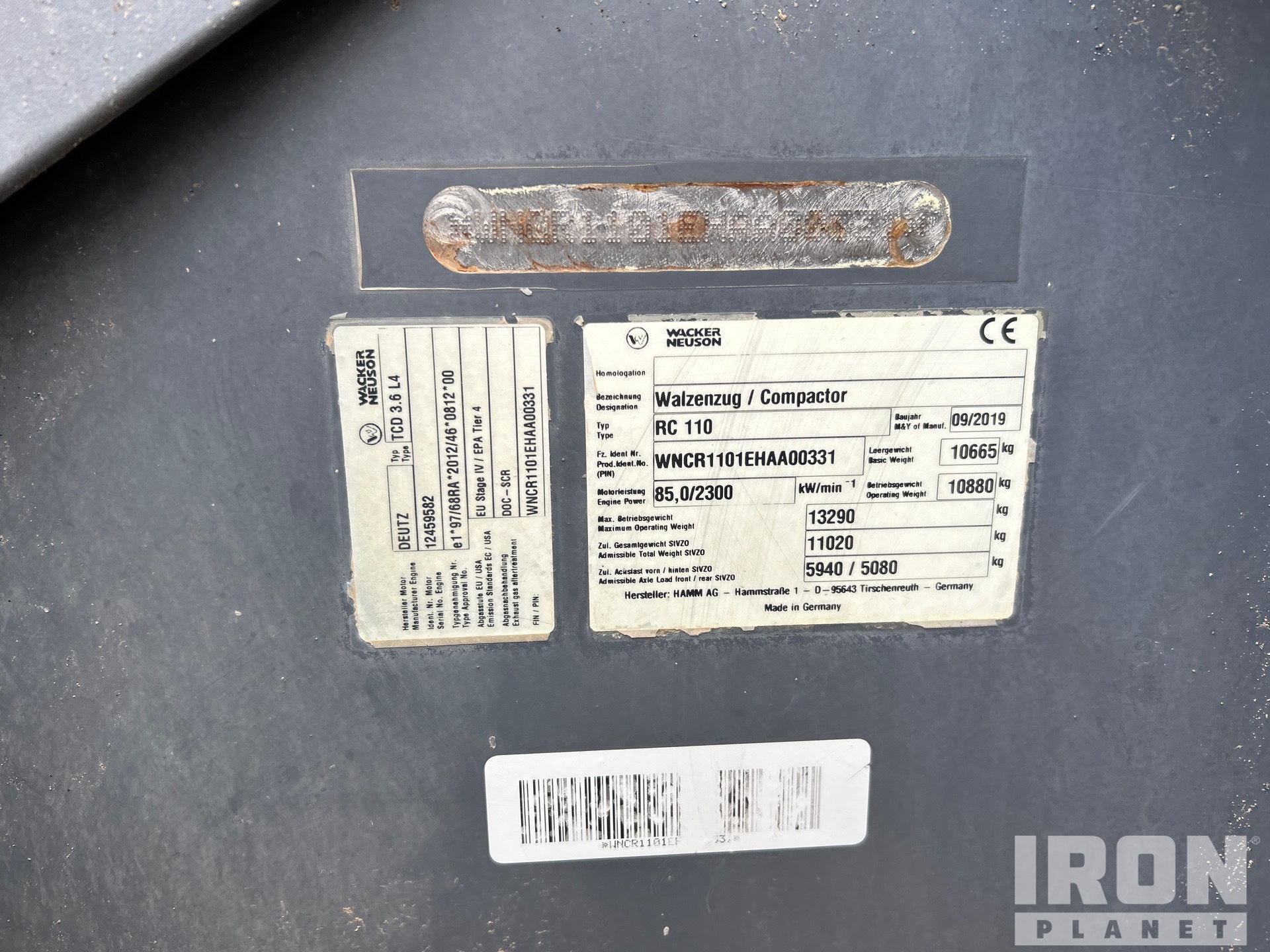 General Appearance with Serial Number / VIN