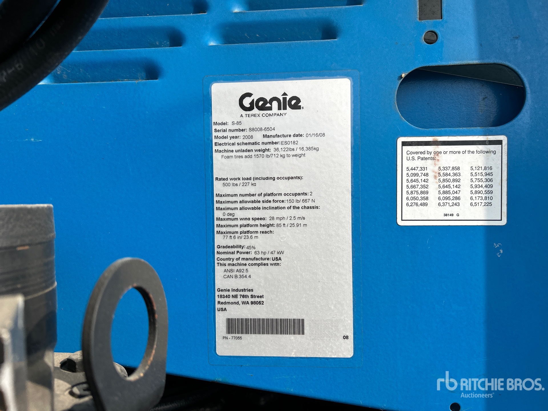 General Appearance with Serial Number / VIN