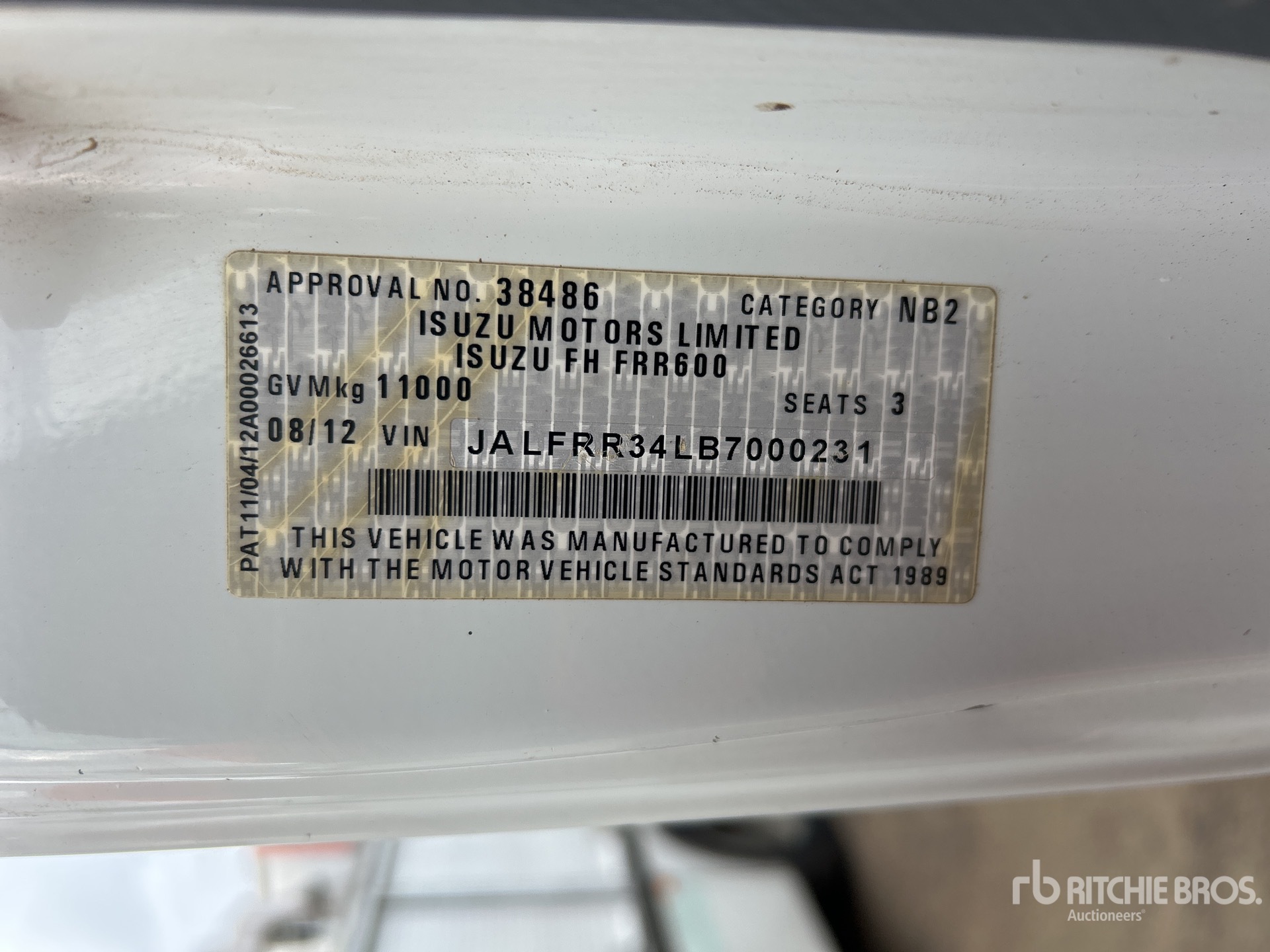 General Appearance with Serial Number / VIN