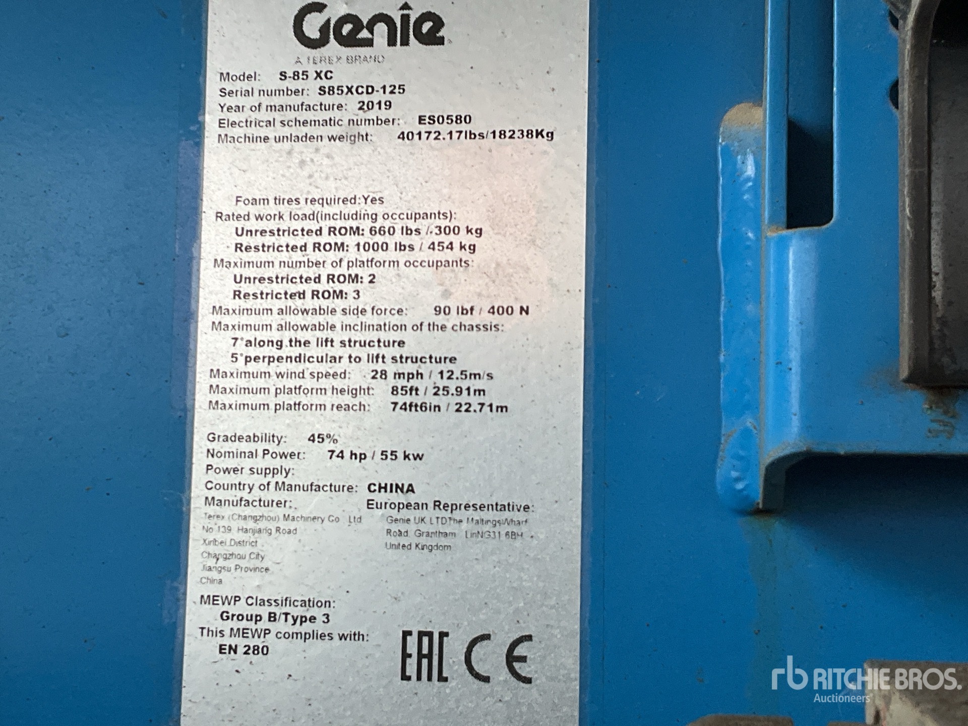 General Appearance with Serial Number / VIN