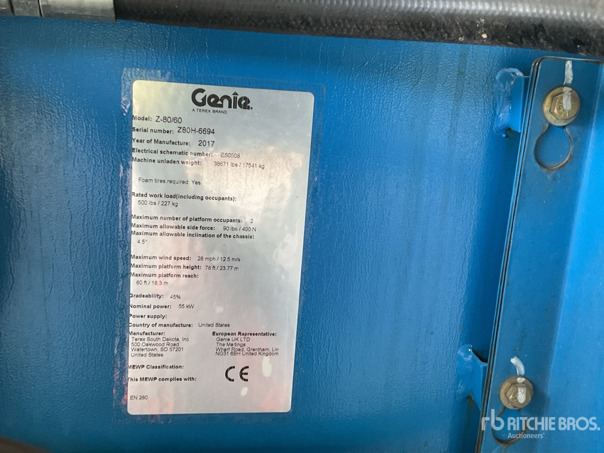 General Appearance with Serial Number / VIN