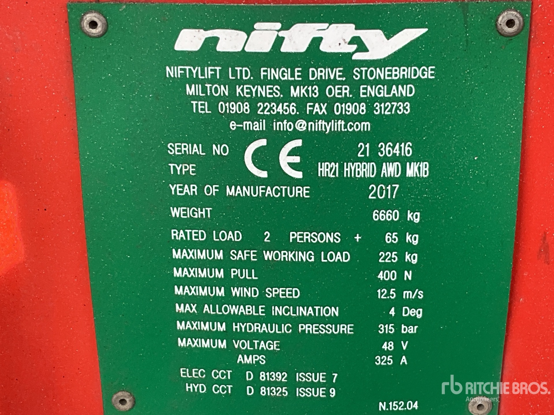 General Appearance with N.º de serie/VIN