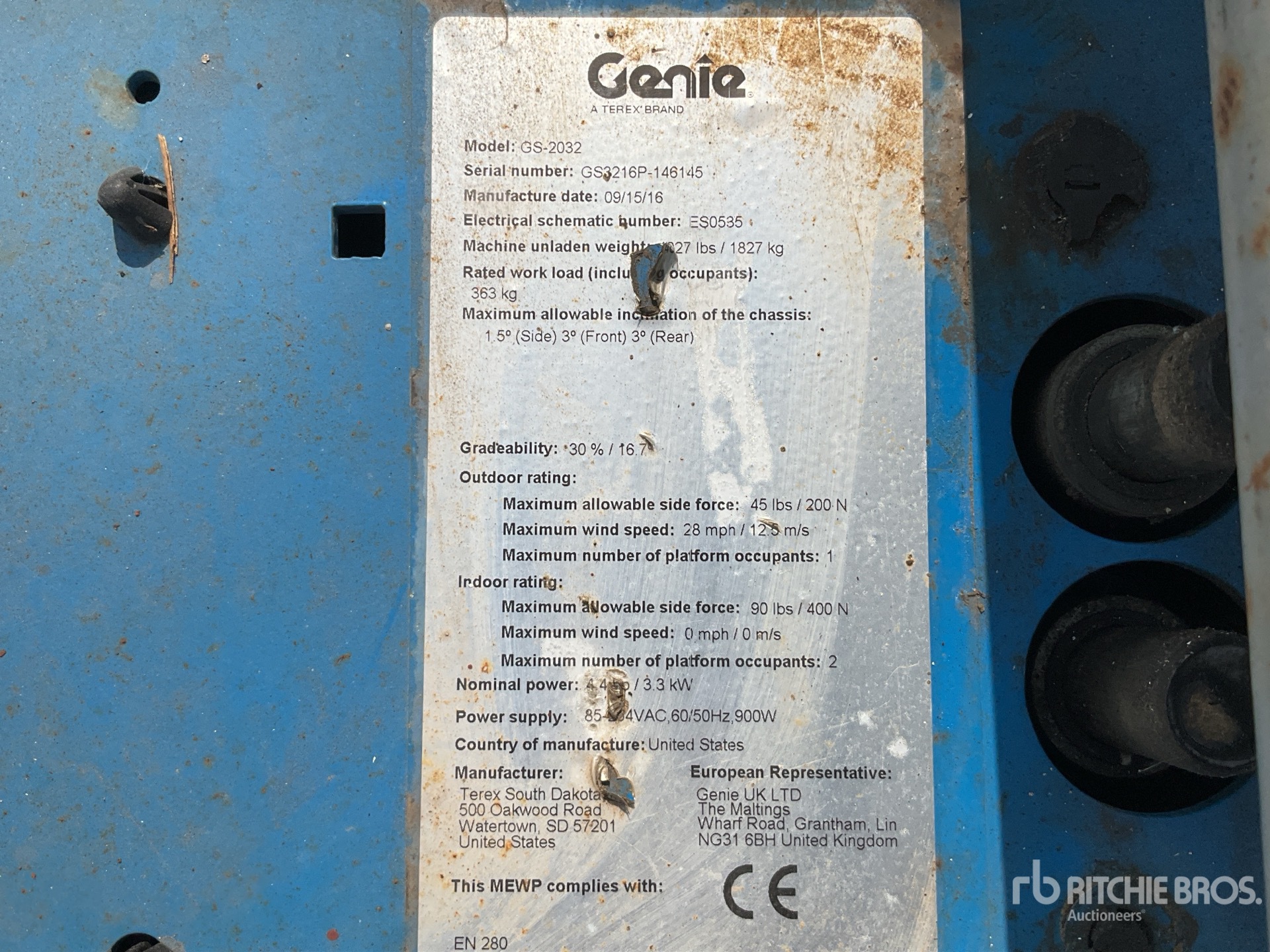 General Appearance with Serial Number / VIN