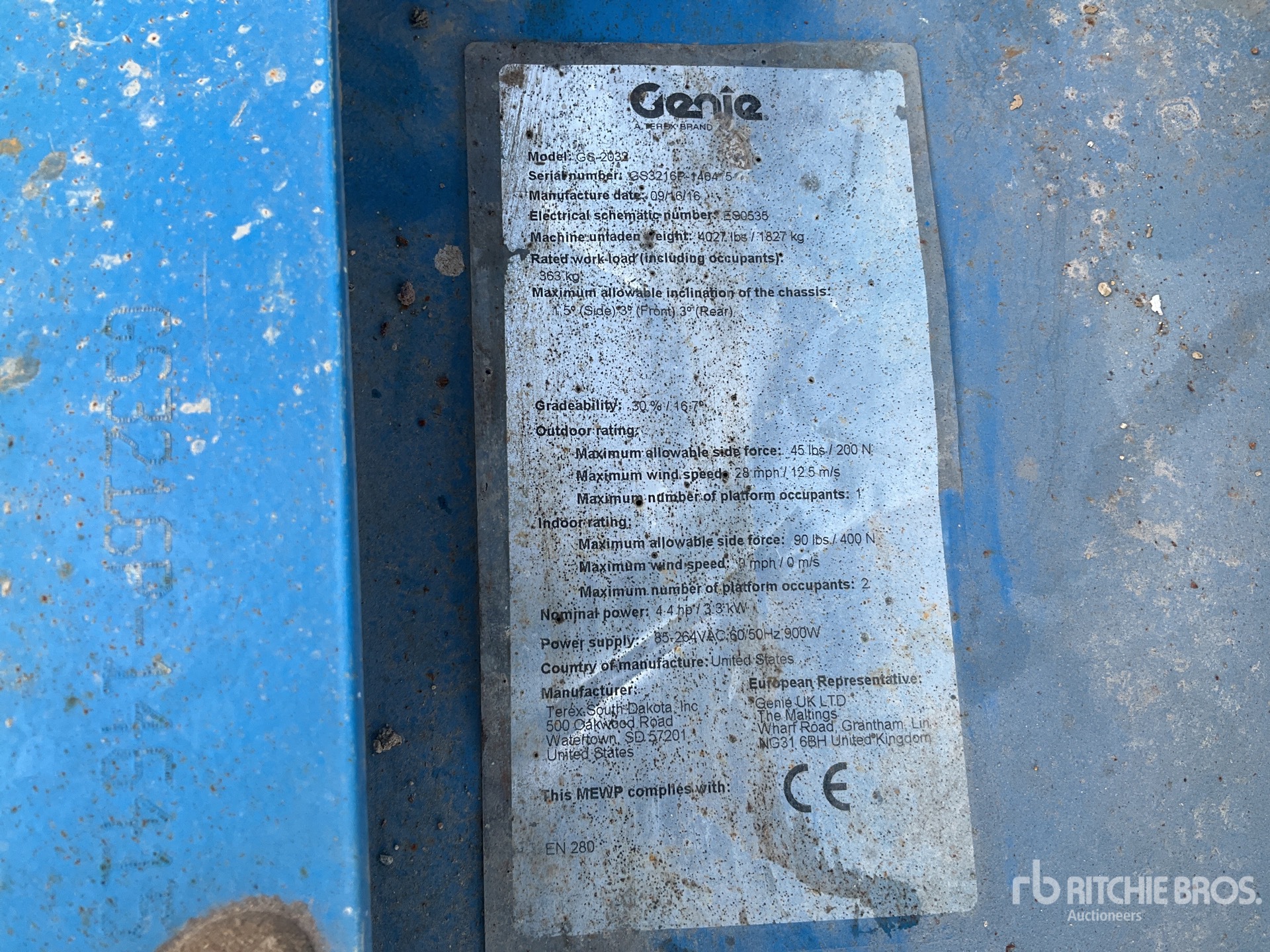 General Appearance with Serial Number / VIN