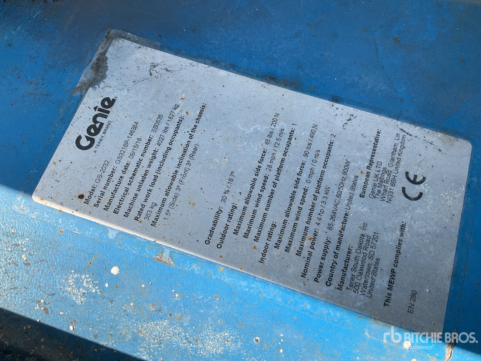 General Appearance with Serial Number / VIN