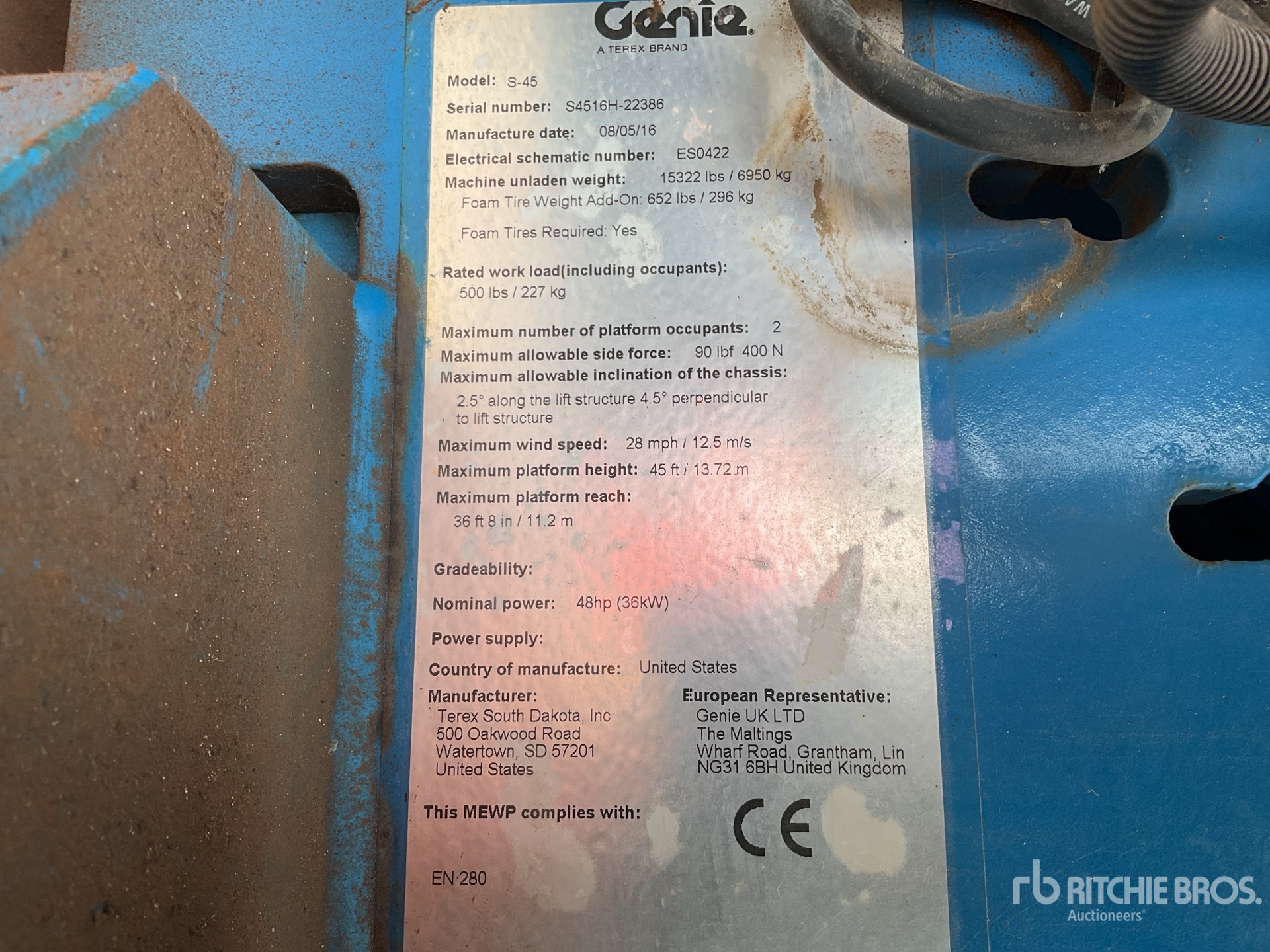 General Appearance with Serial Number / VIN