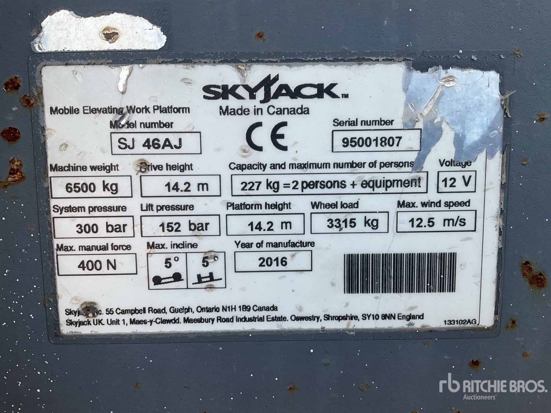 General Appearance with Serial Number / VIN