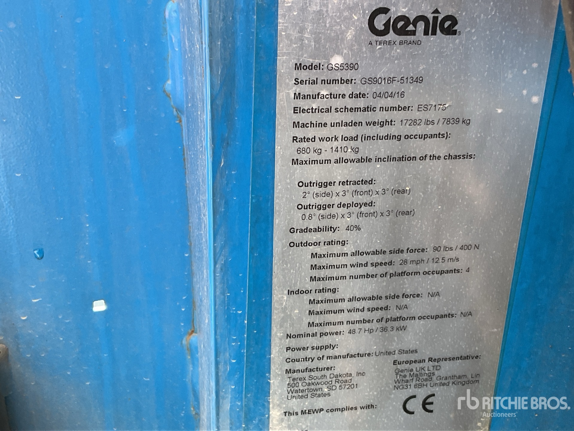 General Appearance with Serial Number / VIN