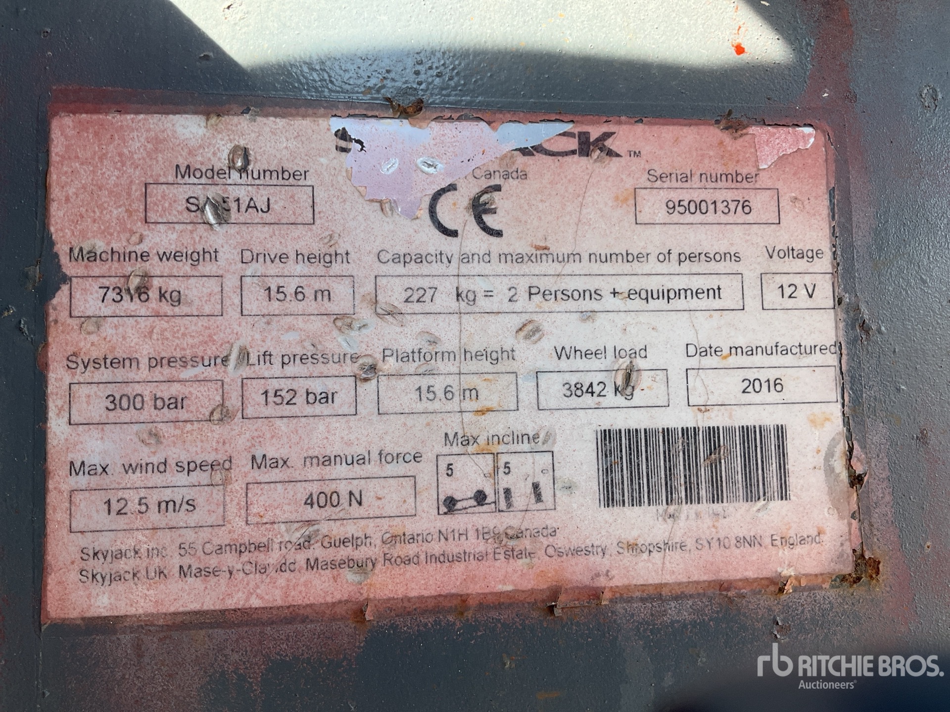 General Appearance with N.º de serie/VIN