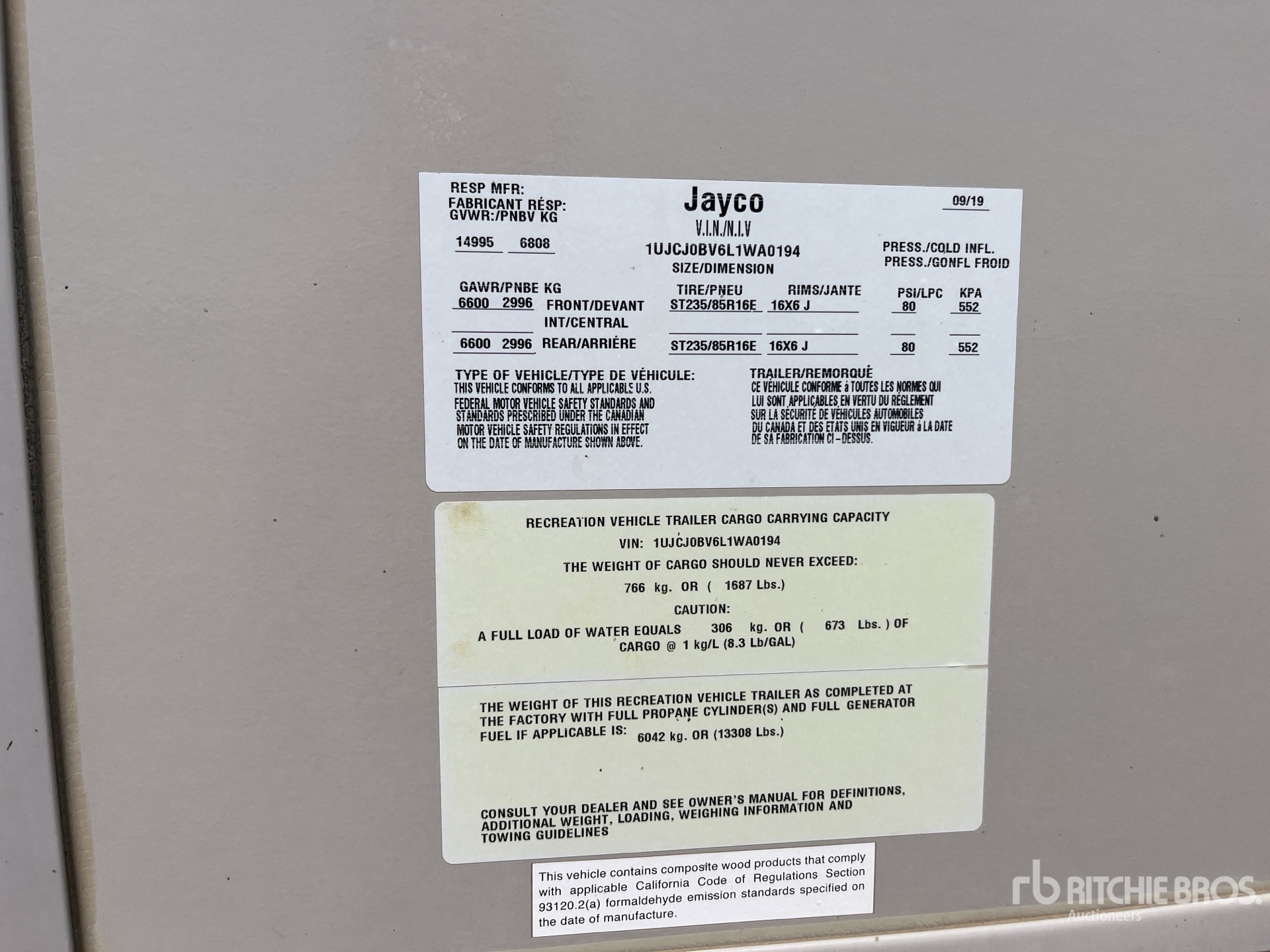 General Appearance with Serial Number / VIN