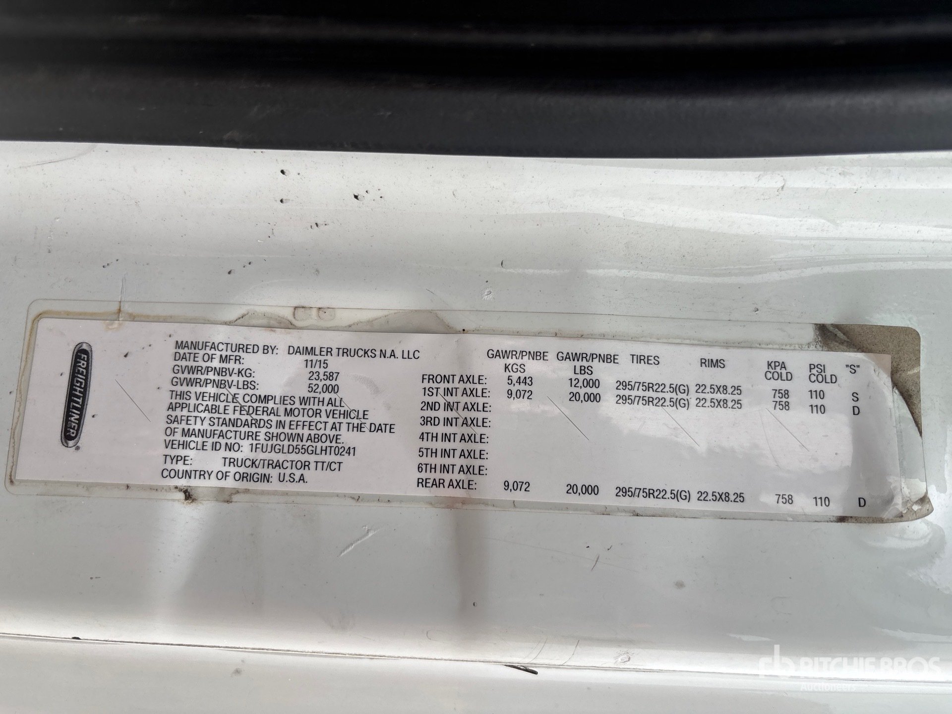 General Appearance with Serial Number / VIN