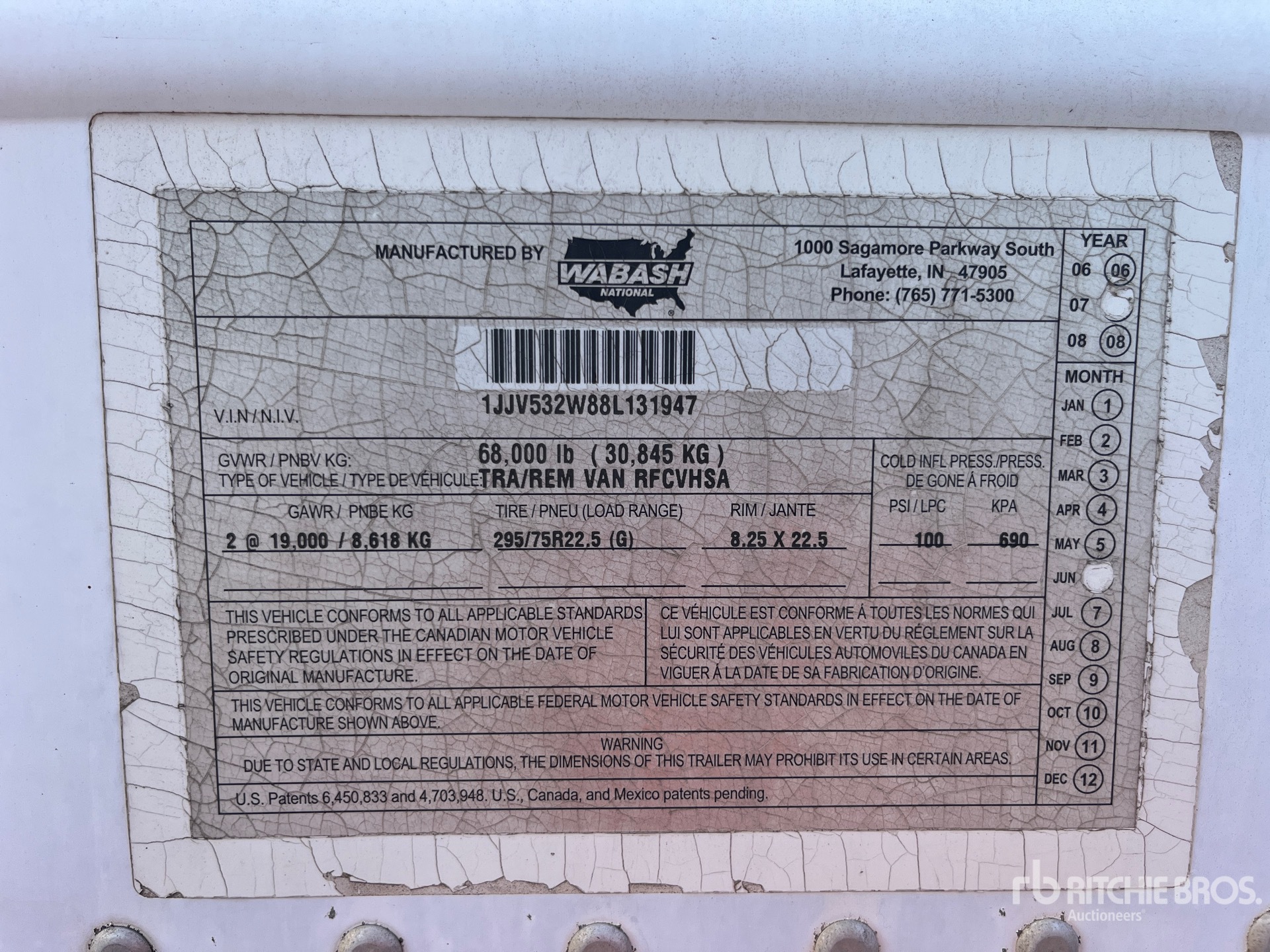 General Appearance with Serial Number / VIN