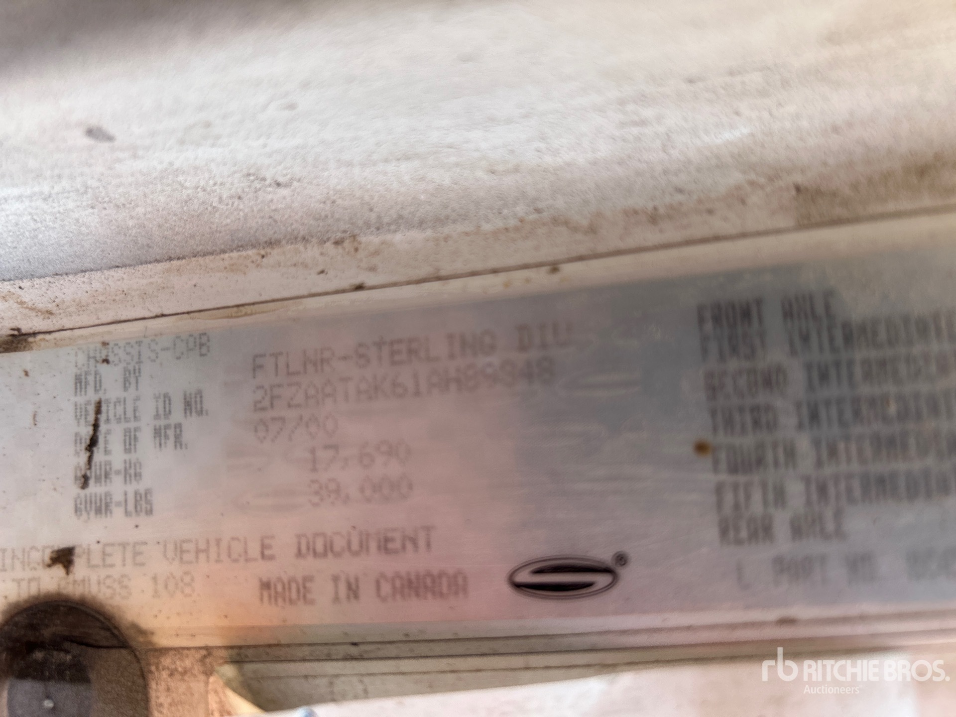 General Appearance with Serial Number / VIN