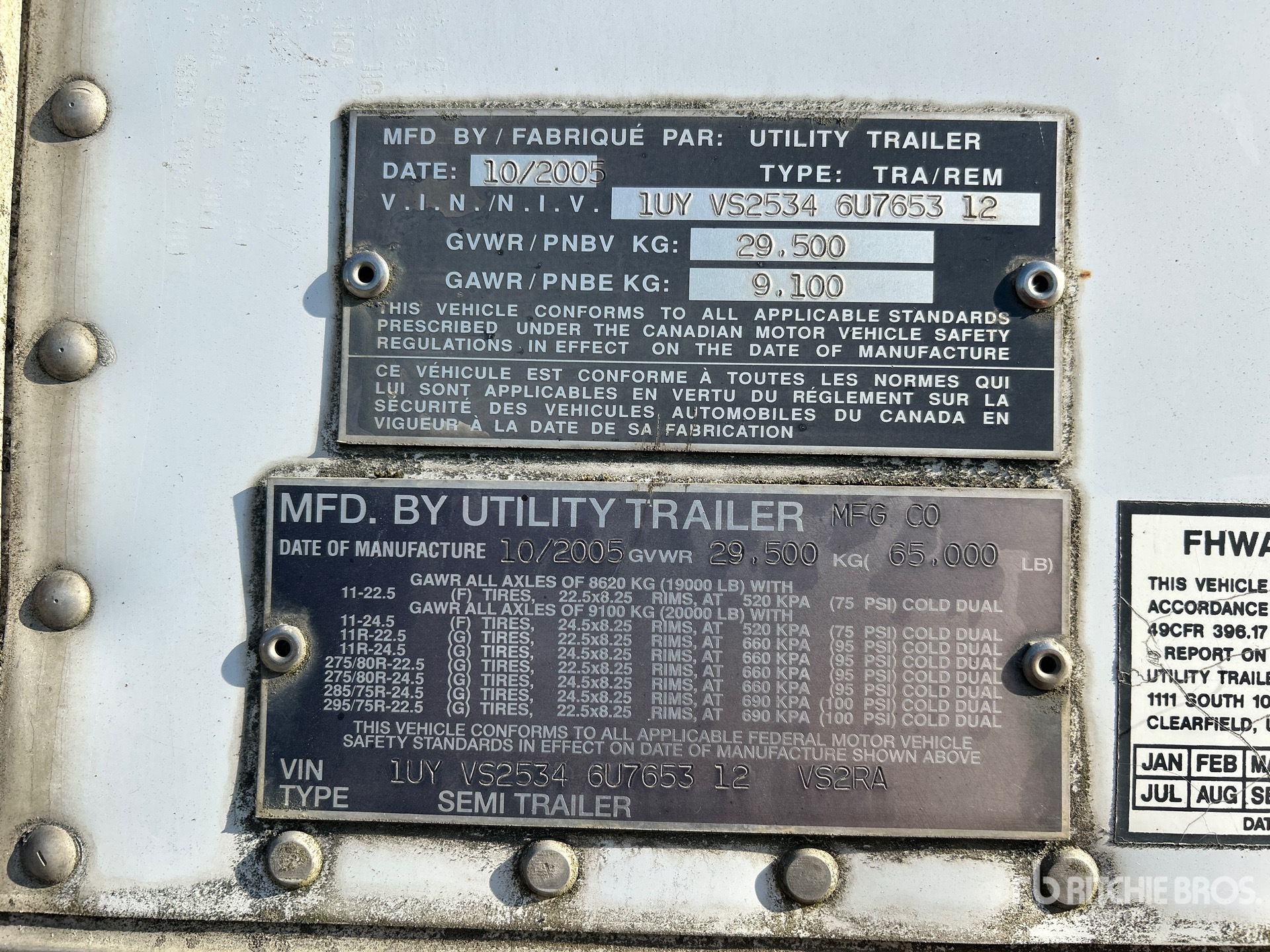 General Appearance with Serial Number / VIN