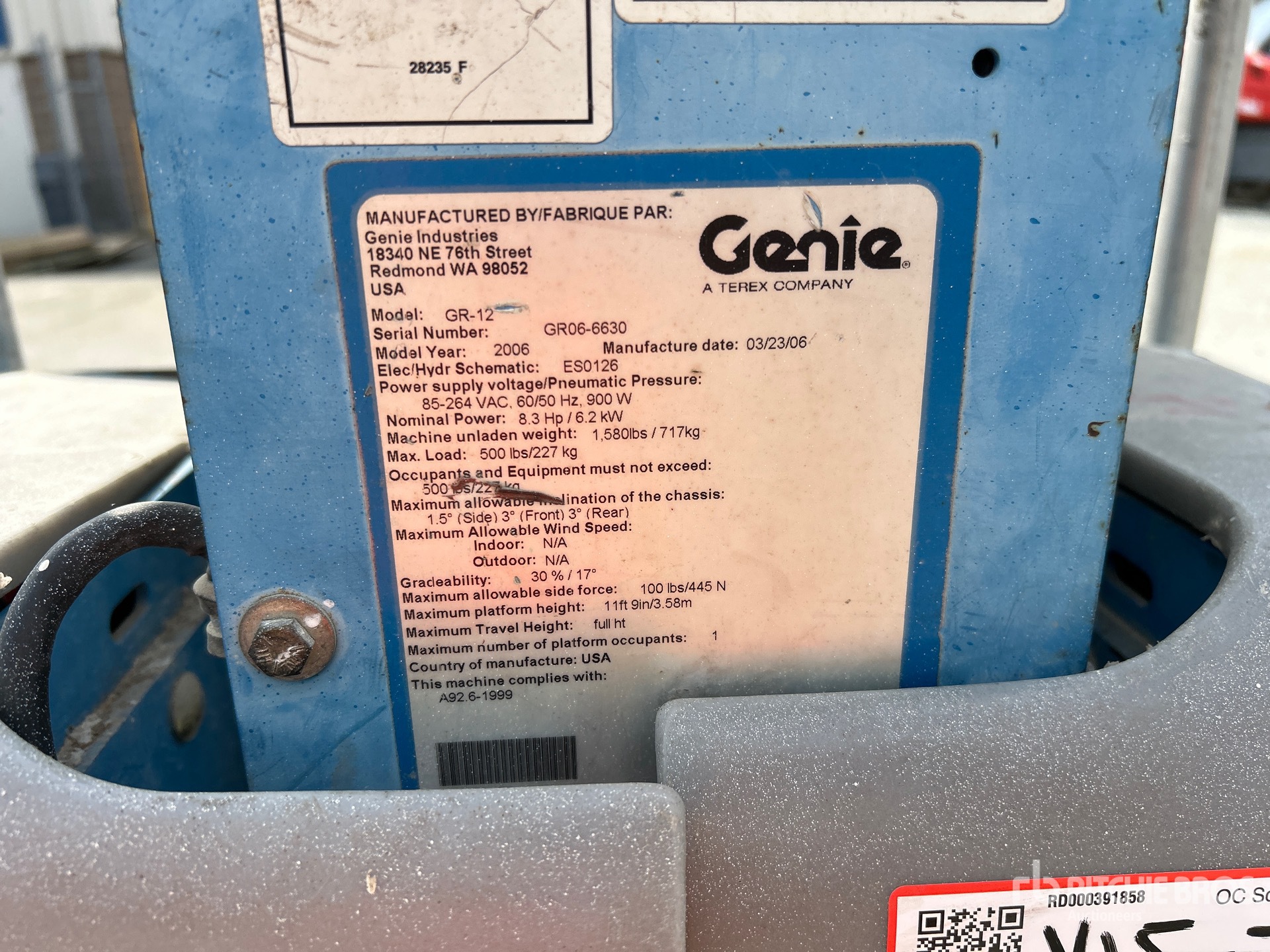 General Appearance with Serial Number / VIN
